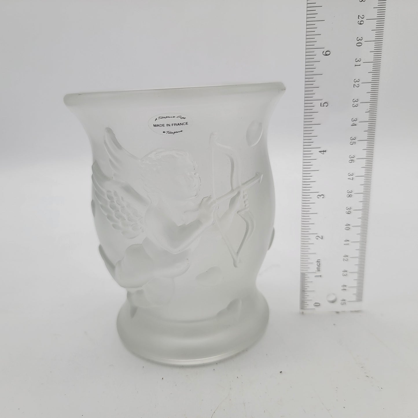 Frosted Glass Cupid Vase Made in France for TelaFlora