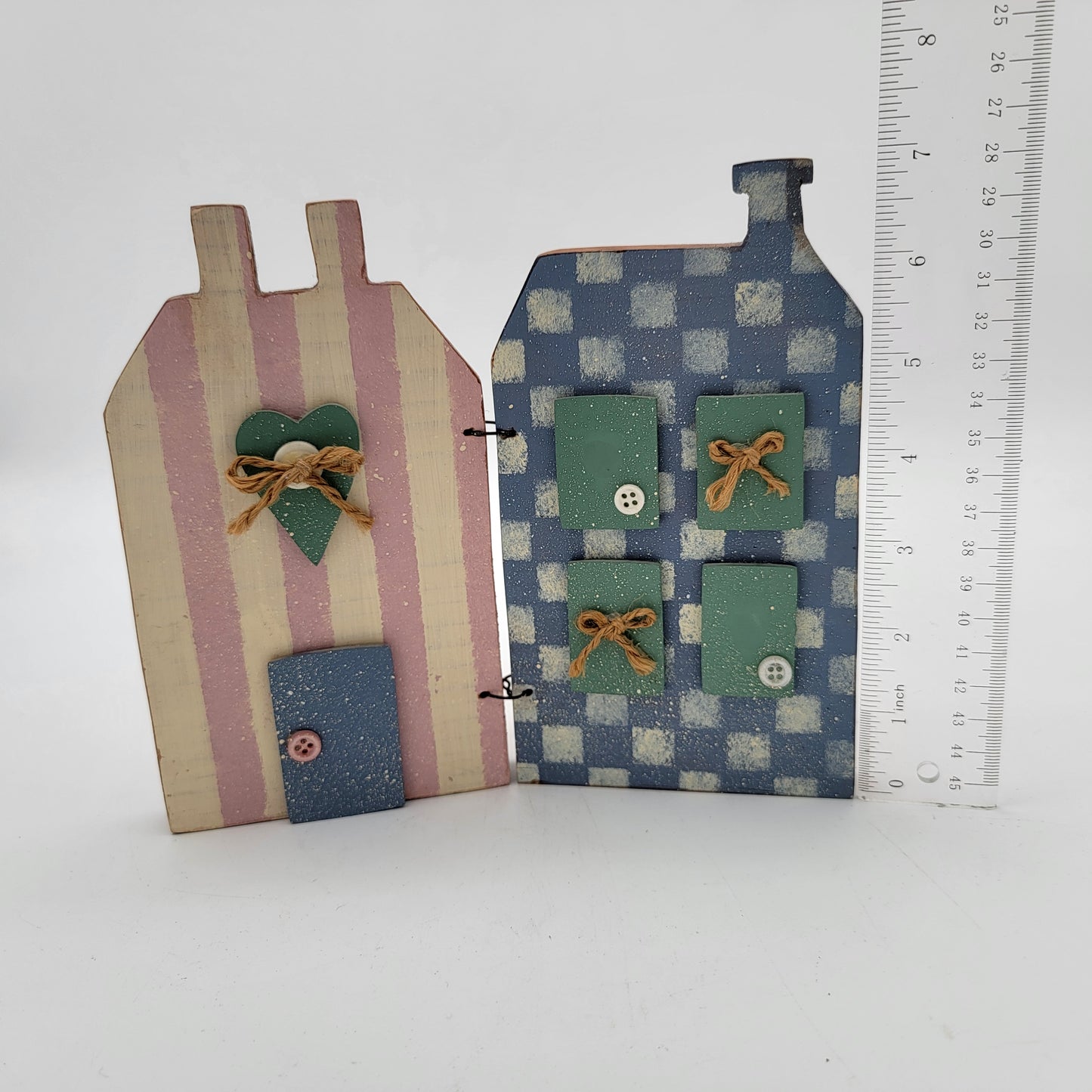 Vintage Hand Crafted and Painted Free Standing Houses