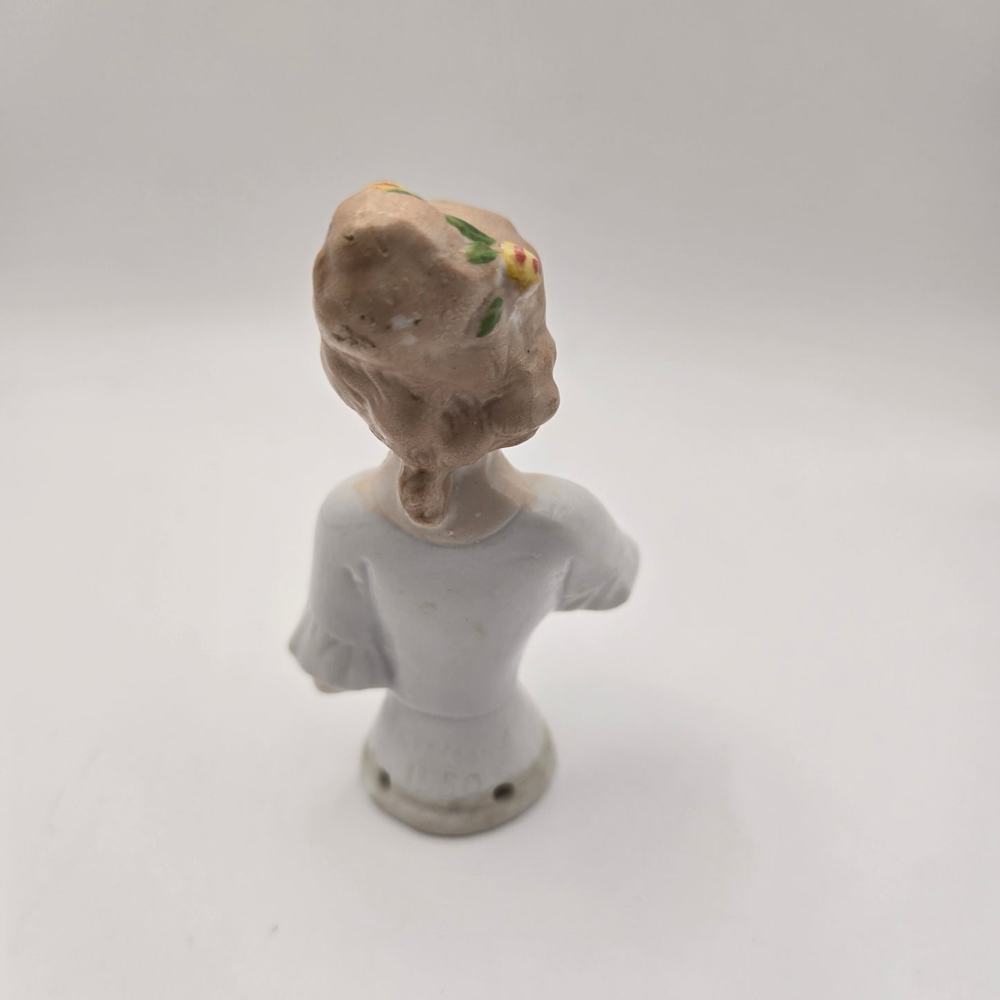 Antique Blonde German Porcelain Half Doll