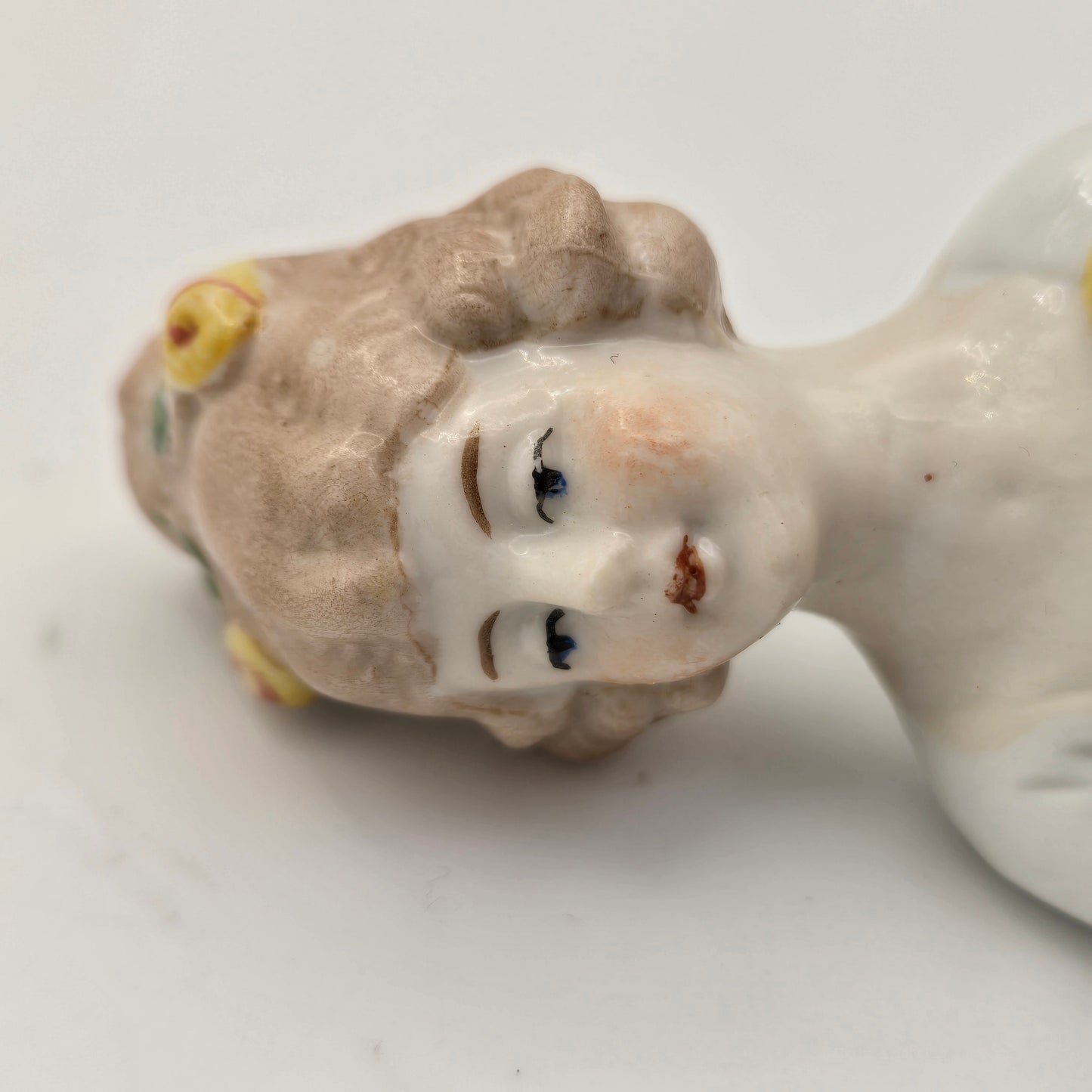 Antique Blonde German Porcelain Half Doll