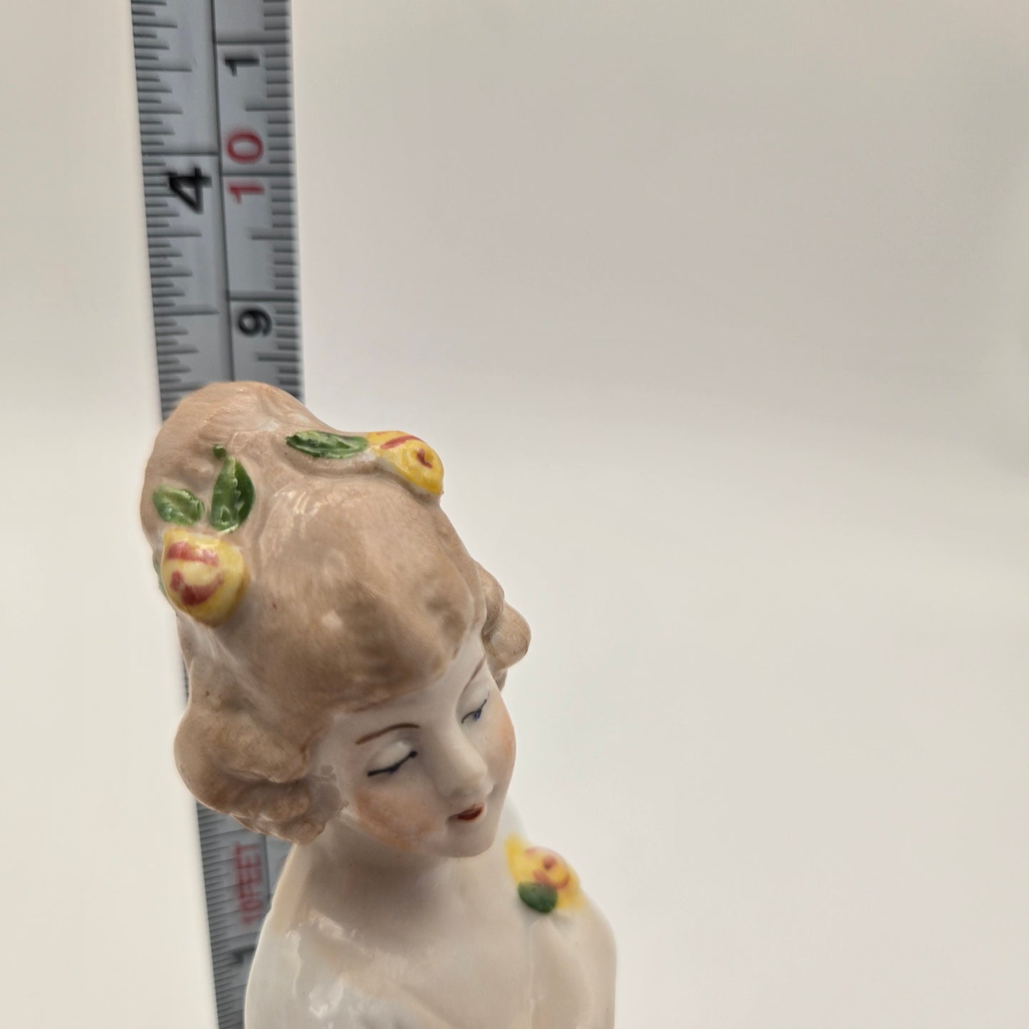 Antique Blonde German Porcelain Half Doll