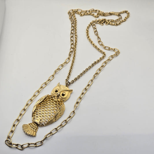 Vintage Tancer II Articulated Owl Necklace