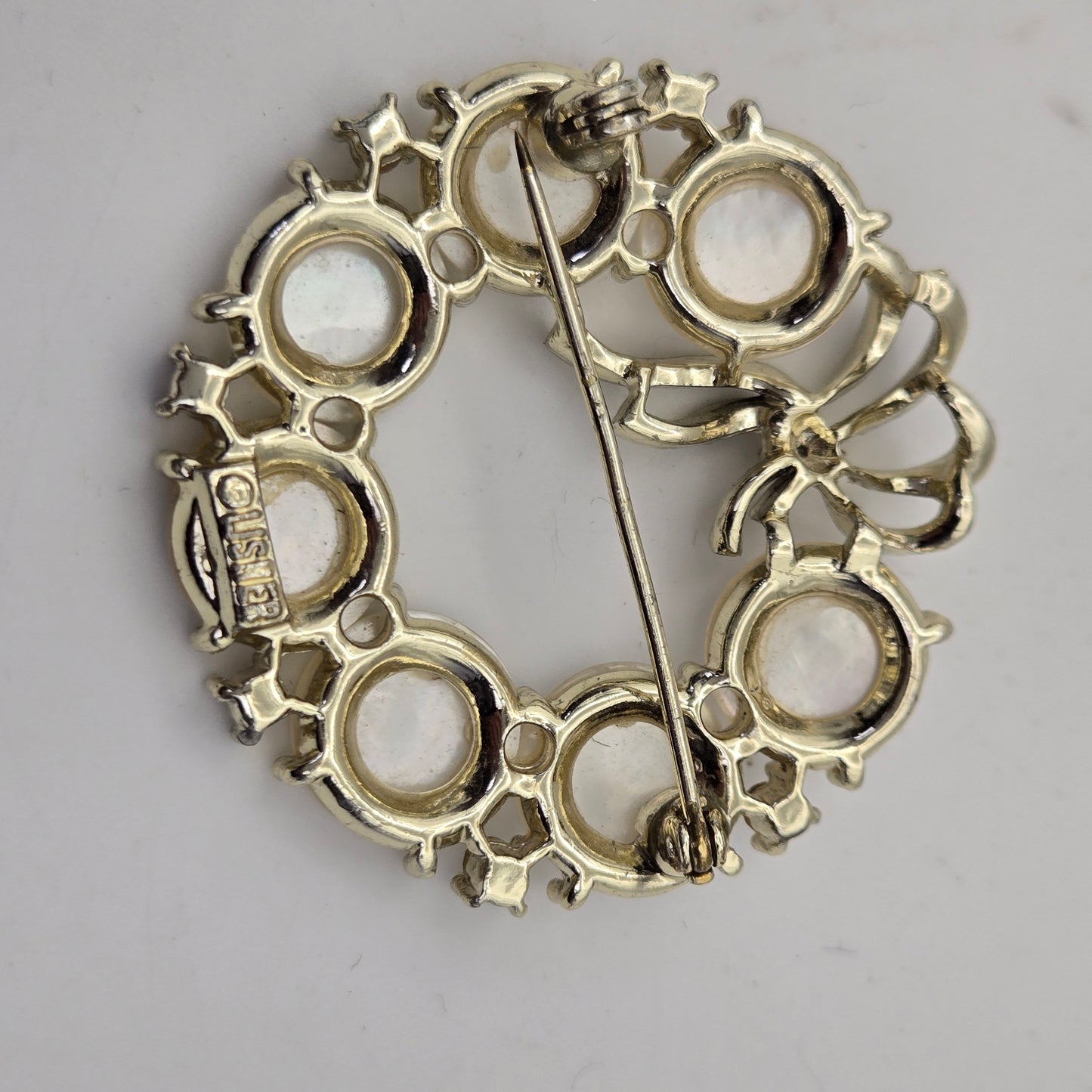 Vintage Lisner Mother of Pearl Disc Brooch