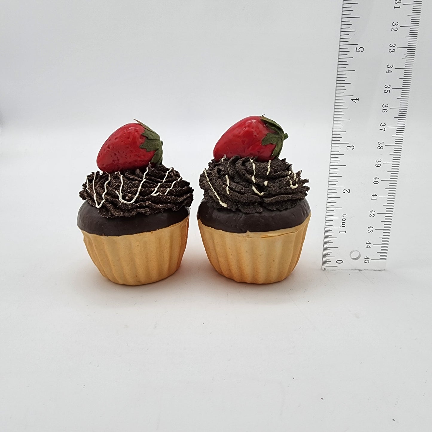 Pair of Fake Strawberry Cupcakes