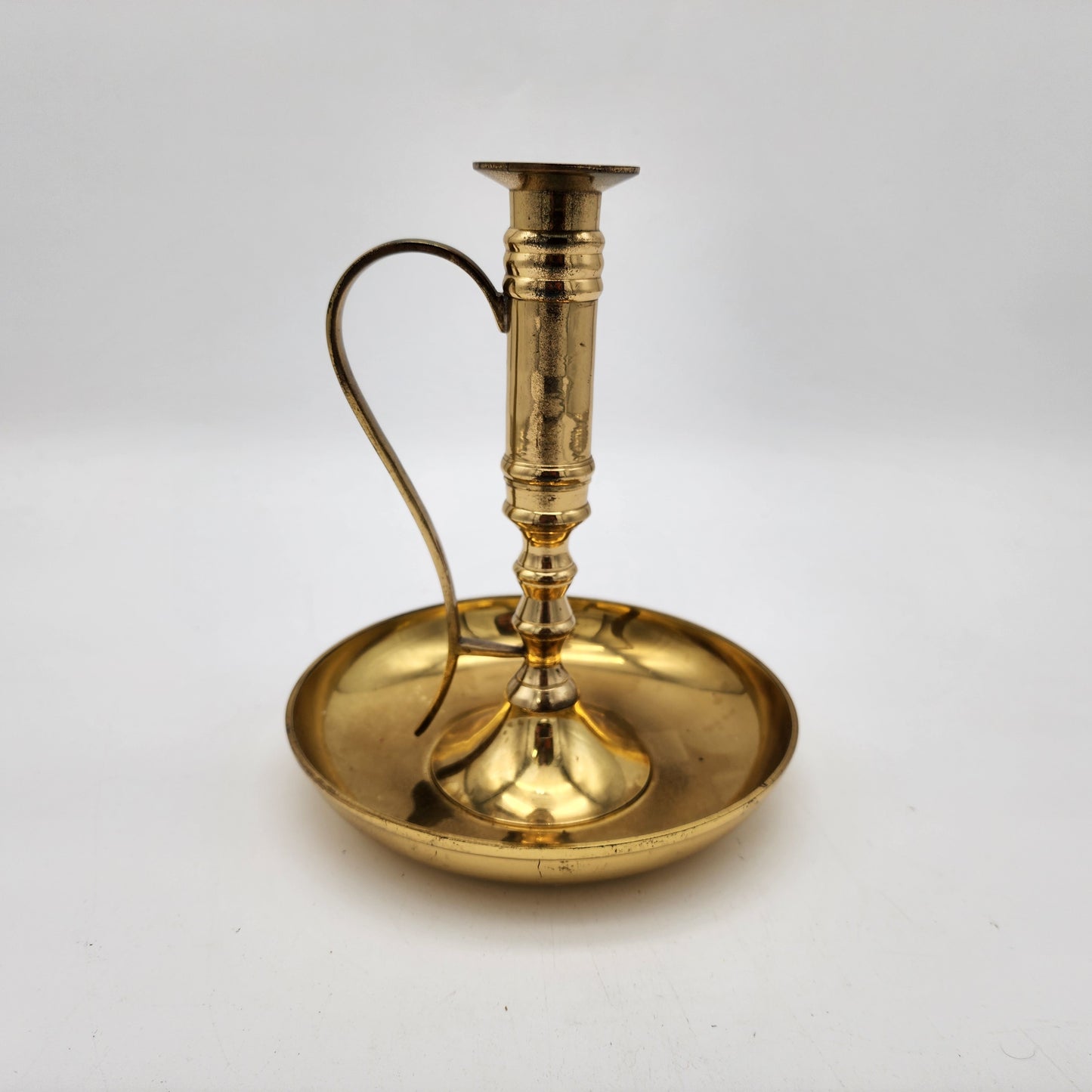 Pair of Brass Chamberstick Candle Holders