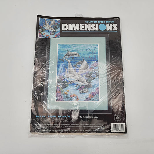 Dimensions Counted Cross Stitch Kit 10" X 14" The Dolphins' Domain Model 3830