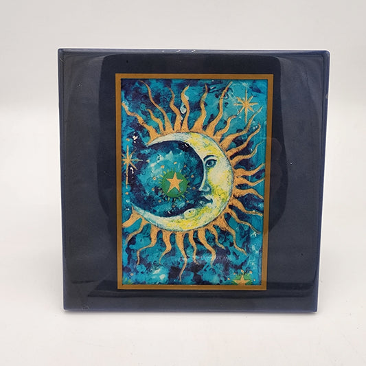 Grander Images Moon and Stars Tile Wall Hanging