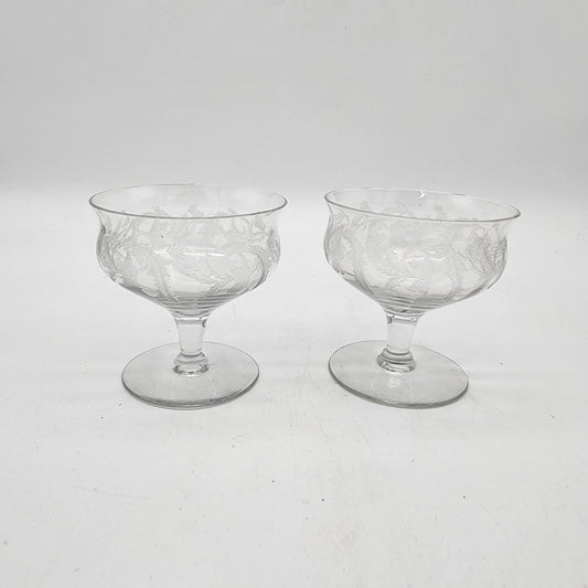 Antique Central Glass Thistle Pattern Glasses