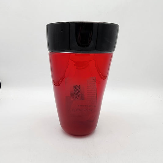 Steven Correia Art Glass Vase Red and Black