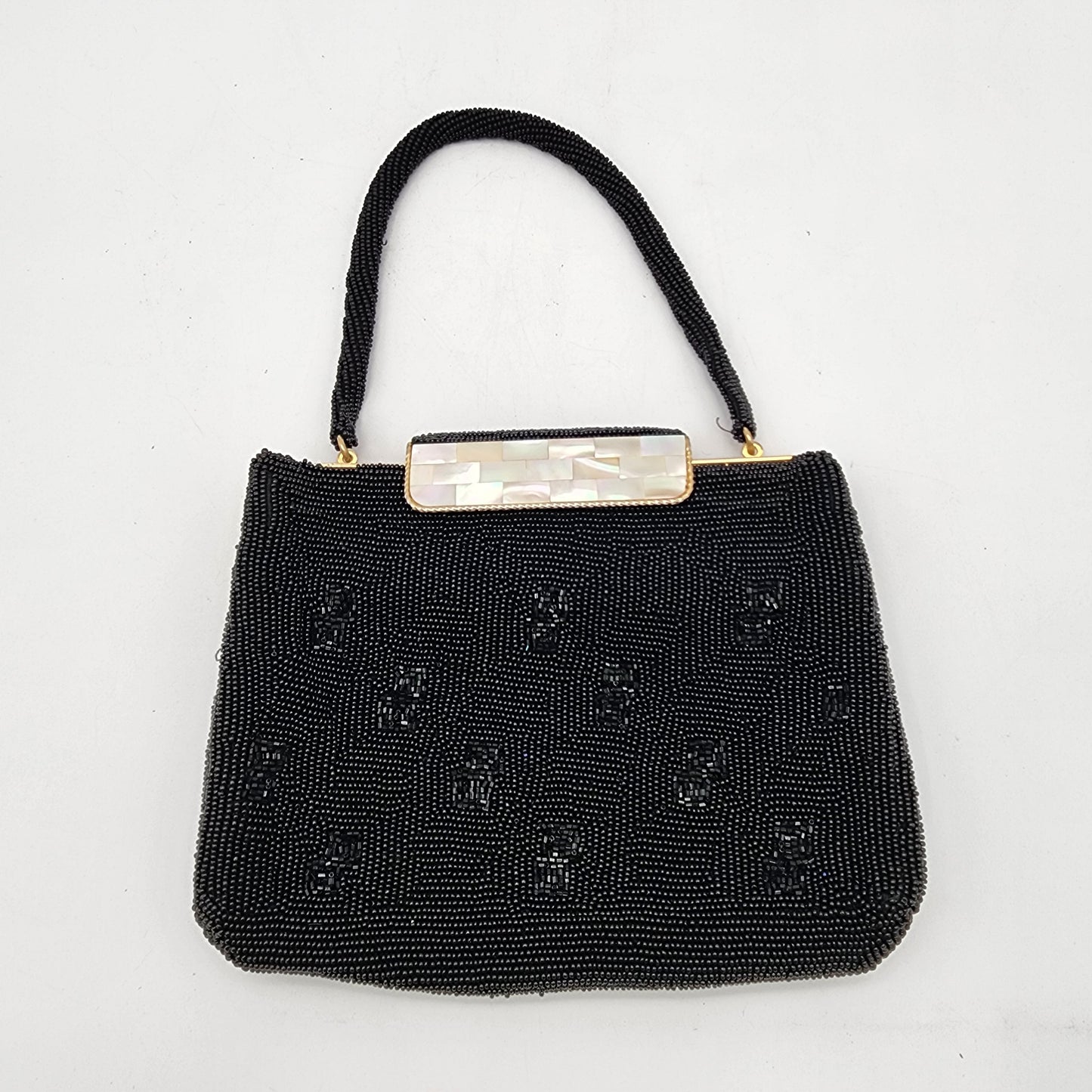 Vintage Black Beaded Purse Vivant by Sarne