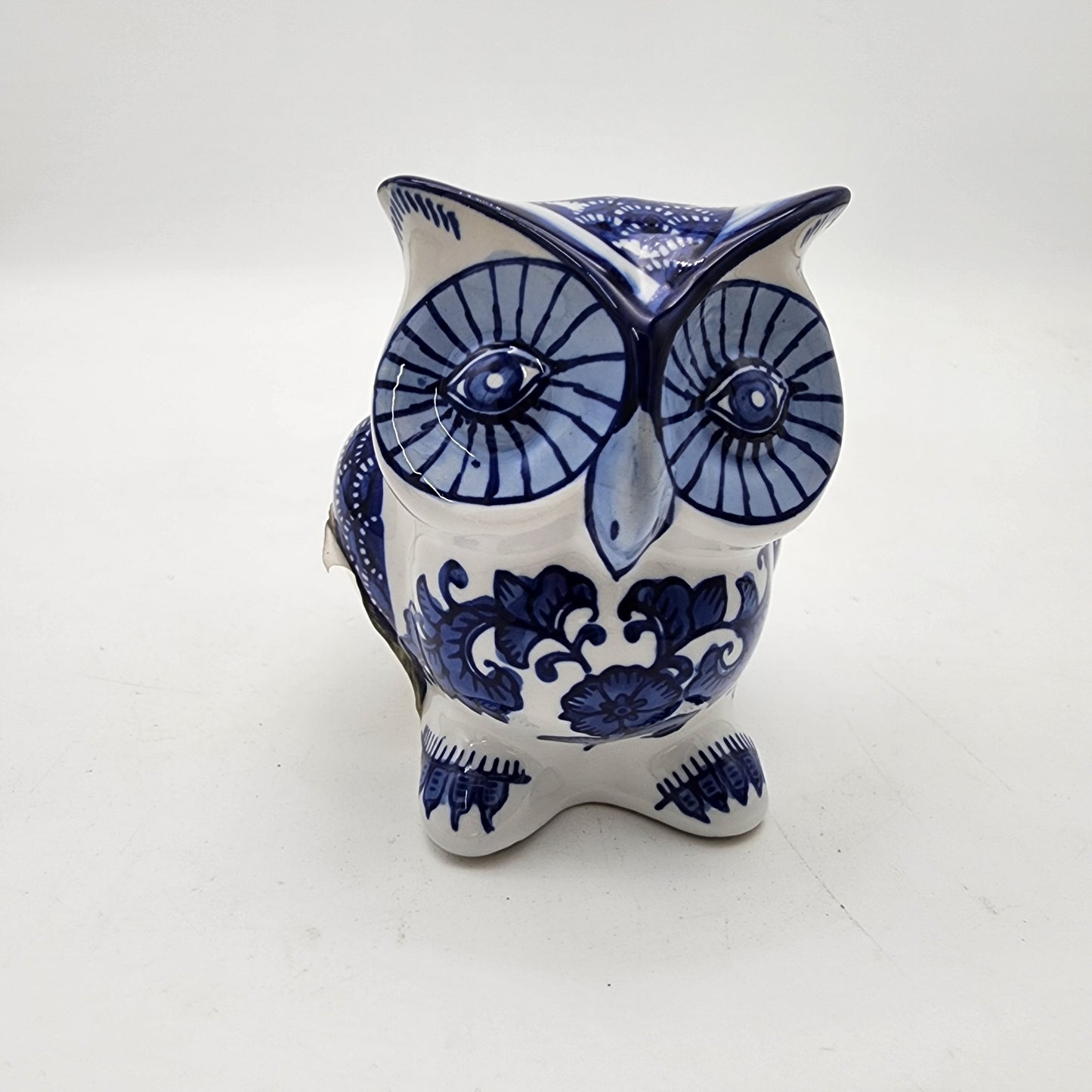 Bombay Blue and White Owl Figurine