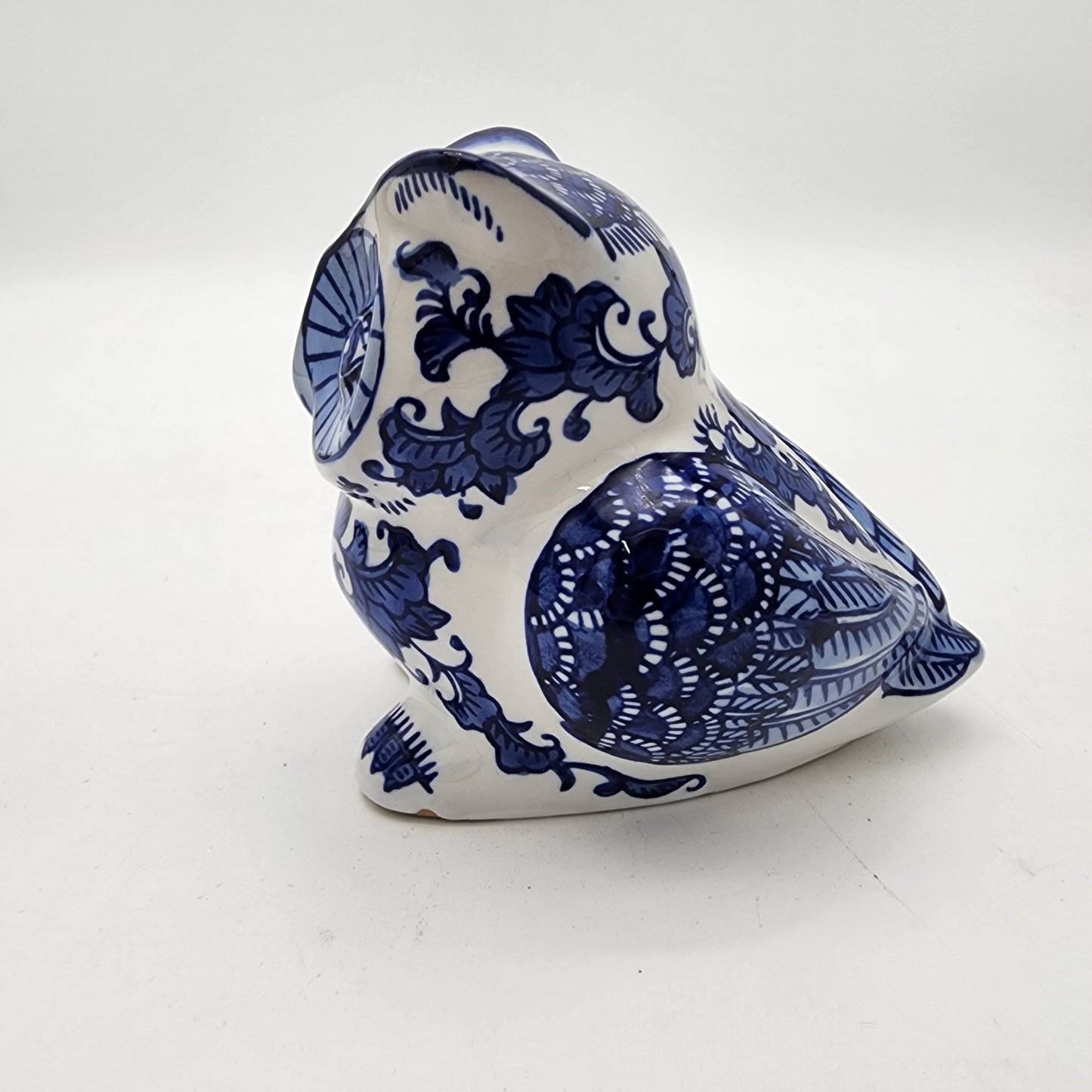 Bombay Blue and White Owl Figurine