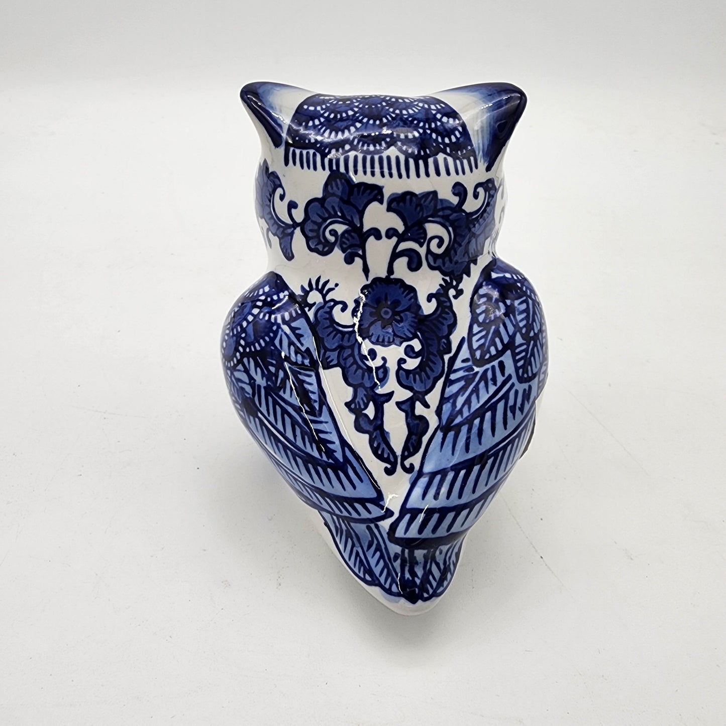 Bombay Blue and White Owl Figurine