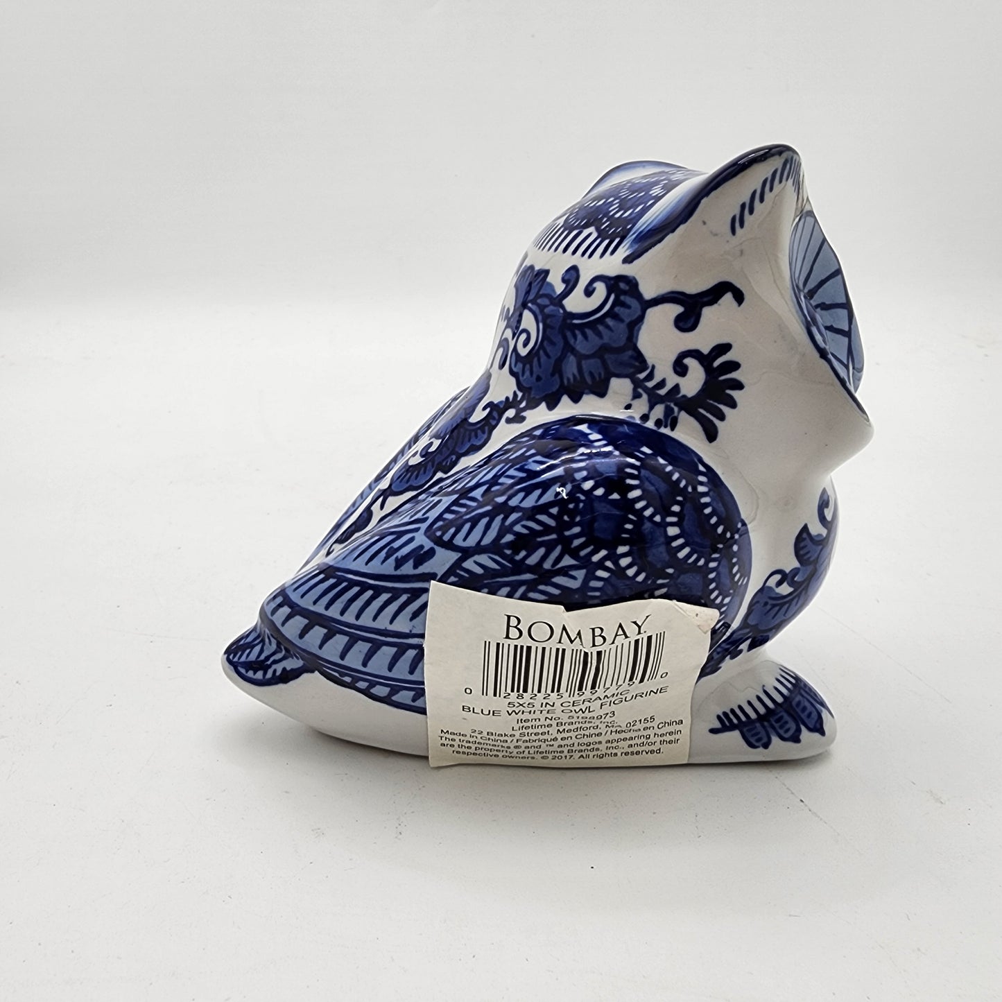 Bombay Blue and White Owl Figurine