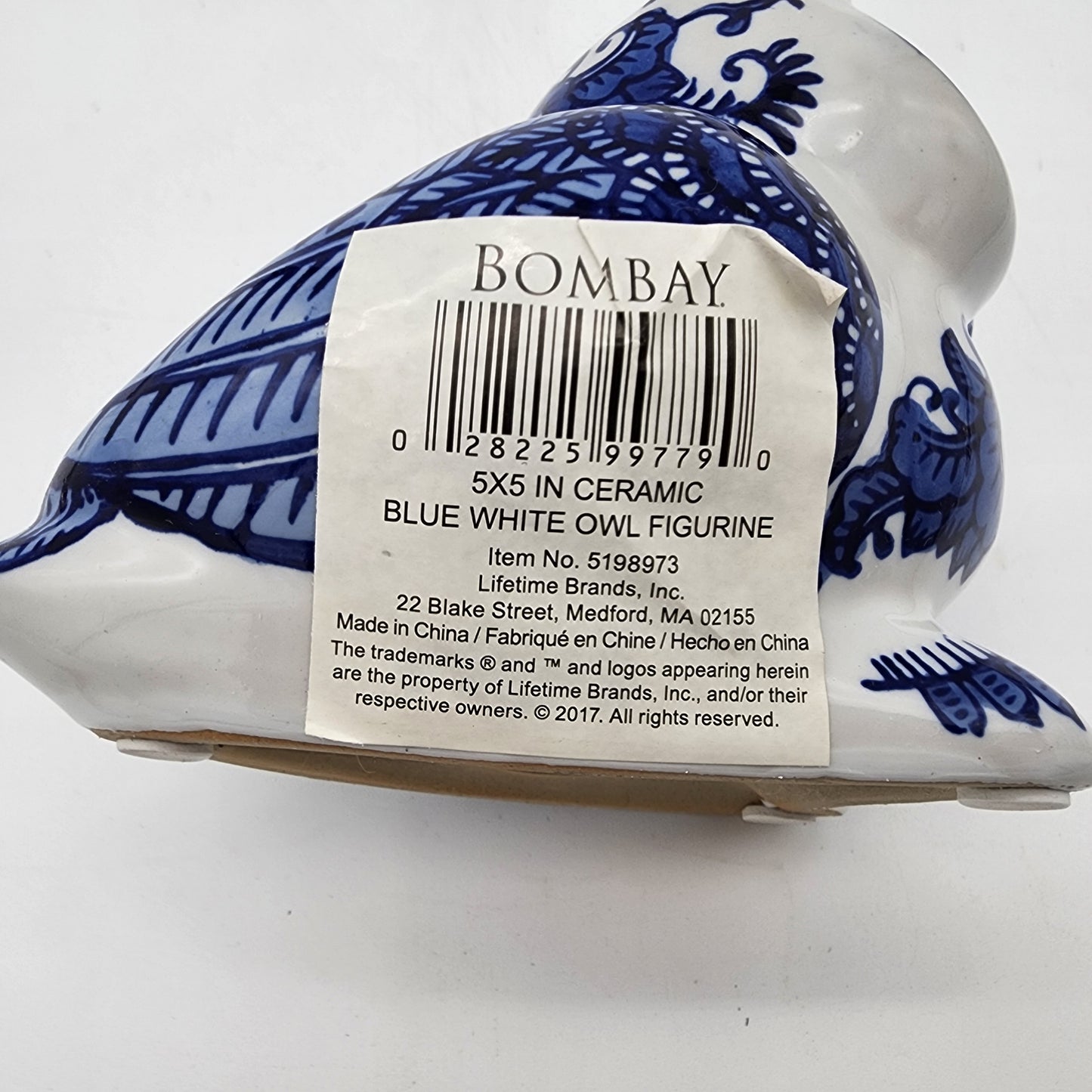 Bombay Blue and White Owl Figurine