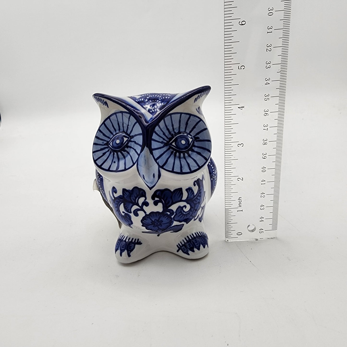 Bombay Blue and White Owl Figurine