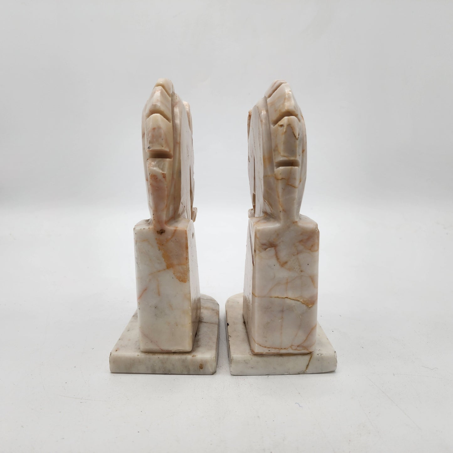 1960s Marble Horse Head Bookends Pair