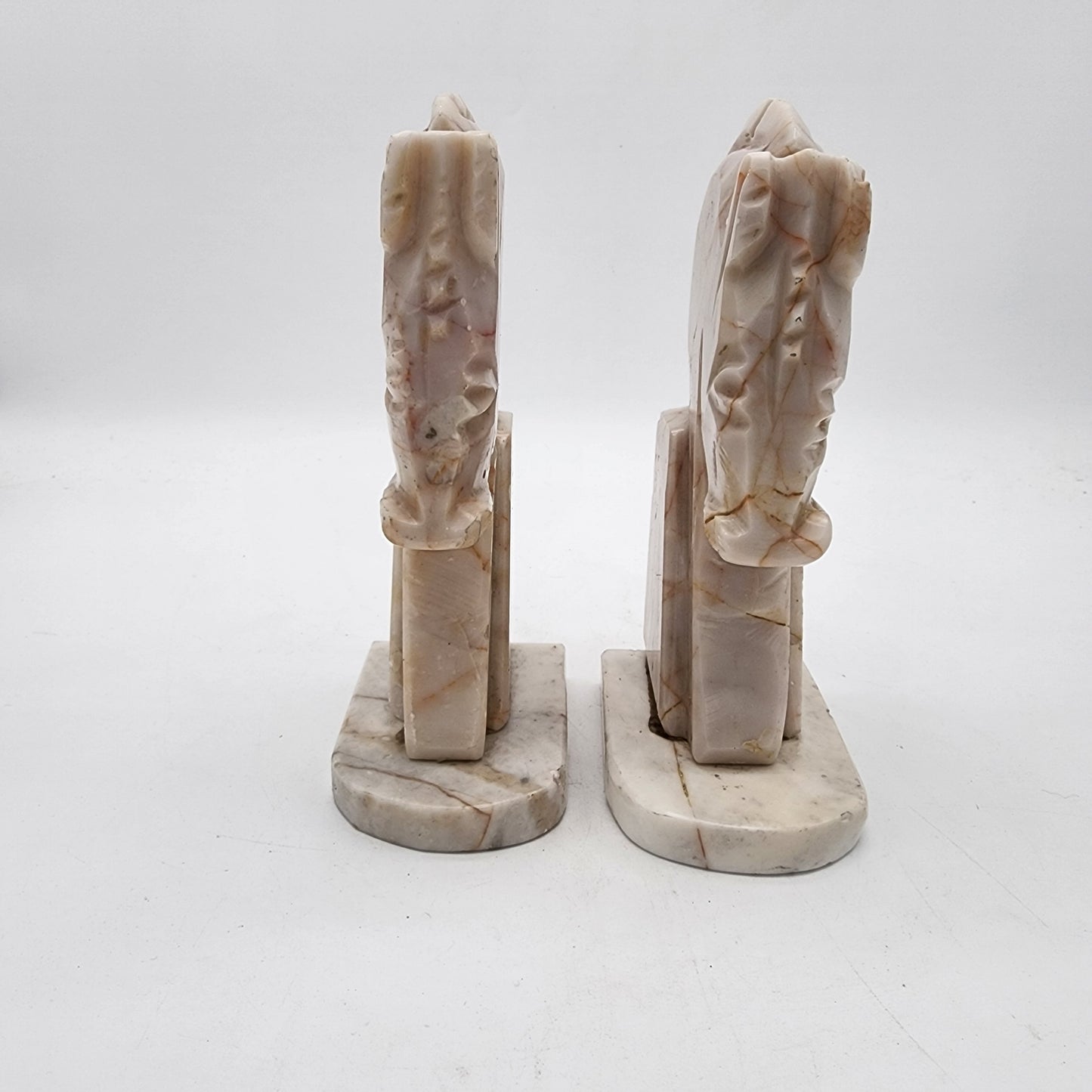 1960s Marble Horse Head Bookends Pair