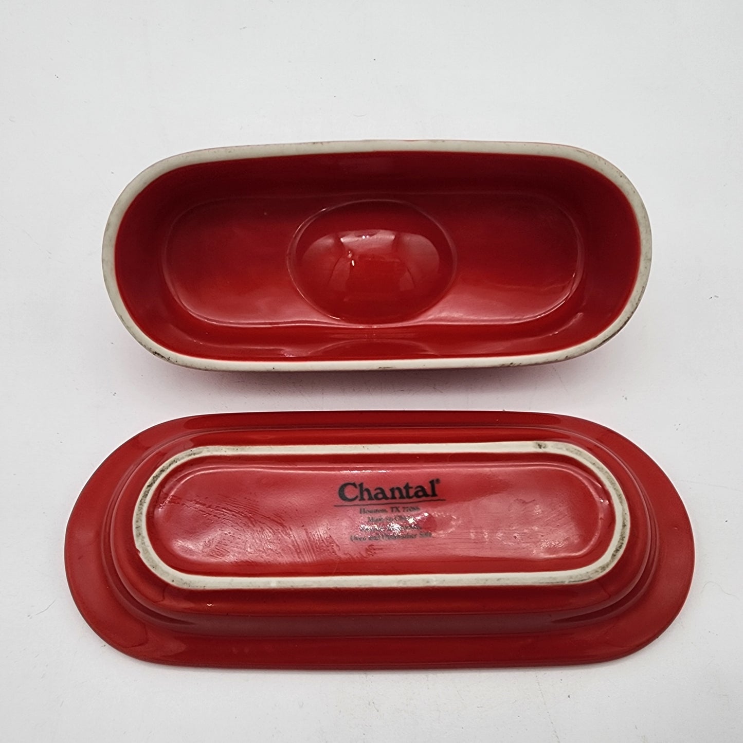 Red Chantal Butter Dish