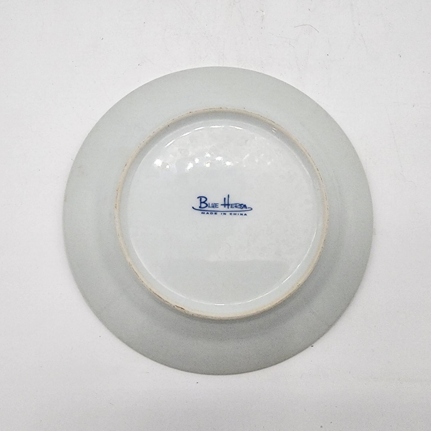 Pair of Blue Heron Dessert Plates