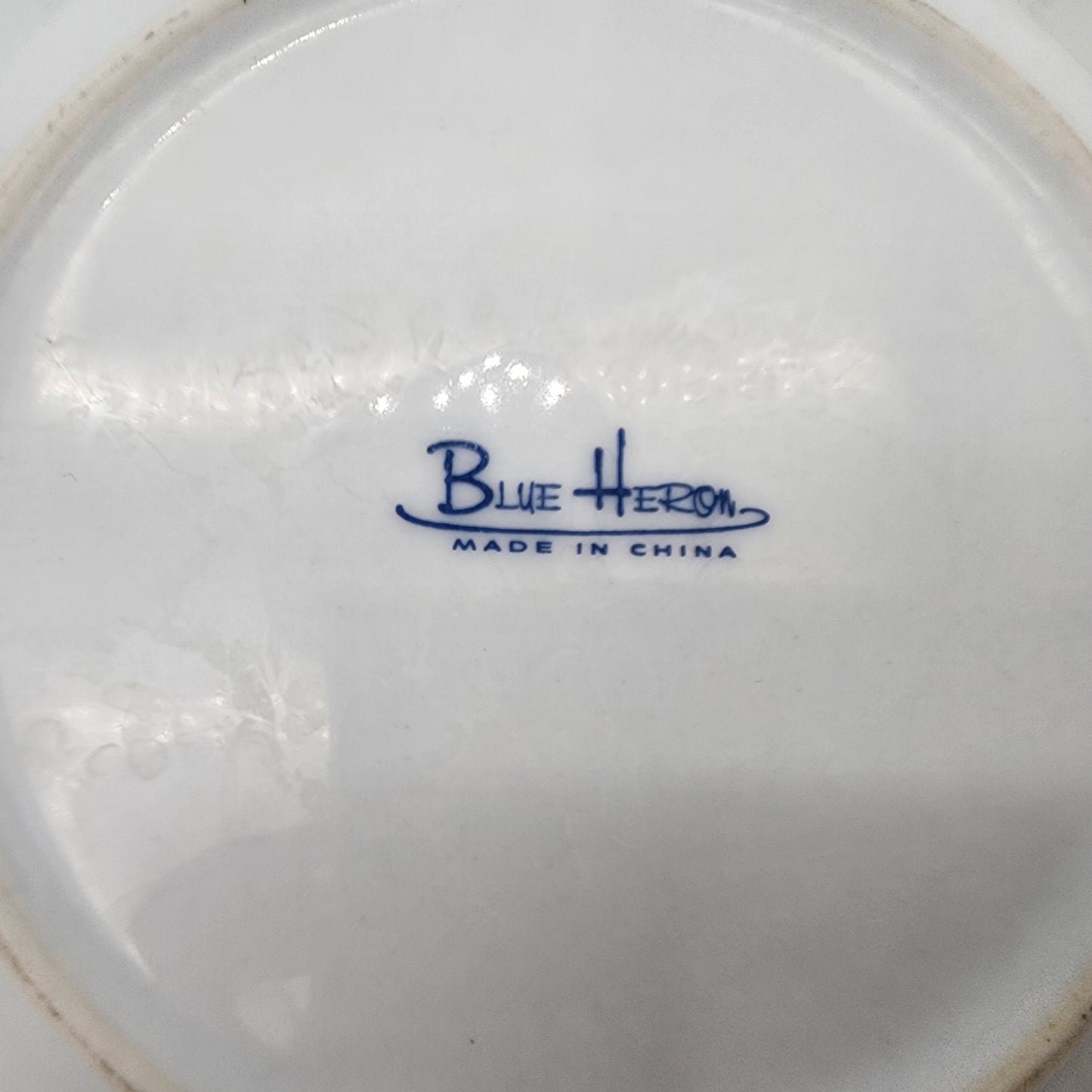 Pair of Blue Heron Dessert Plates