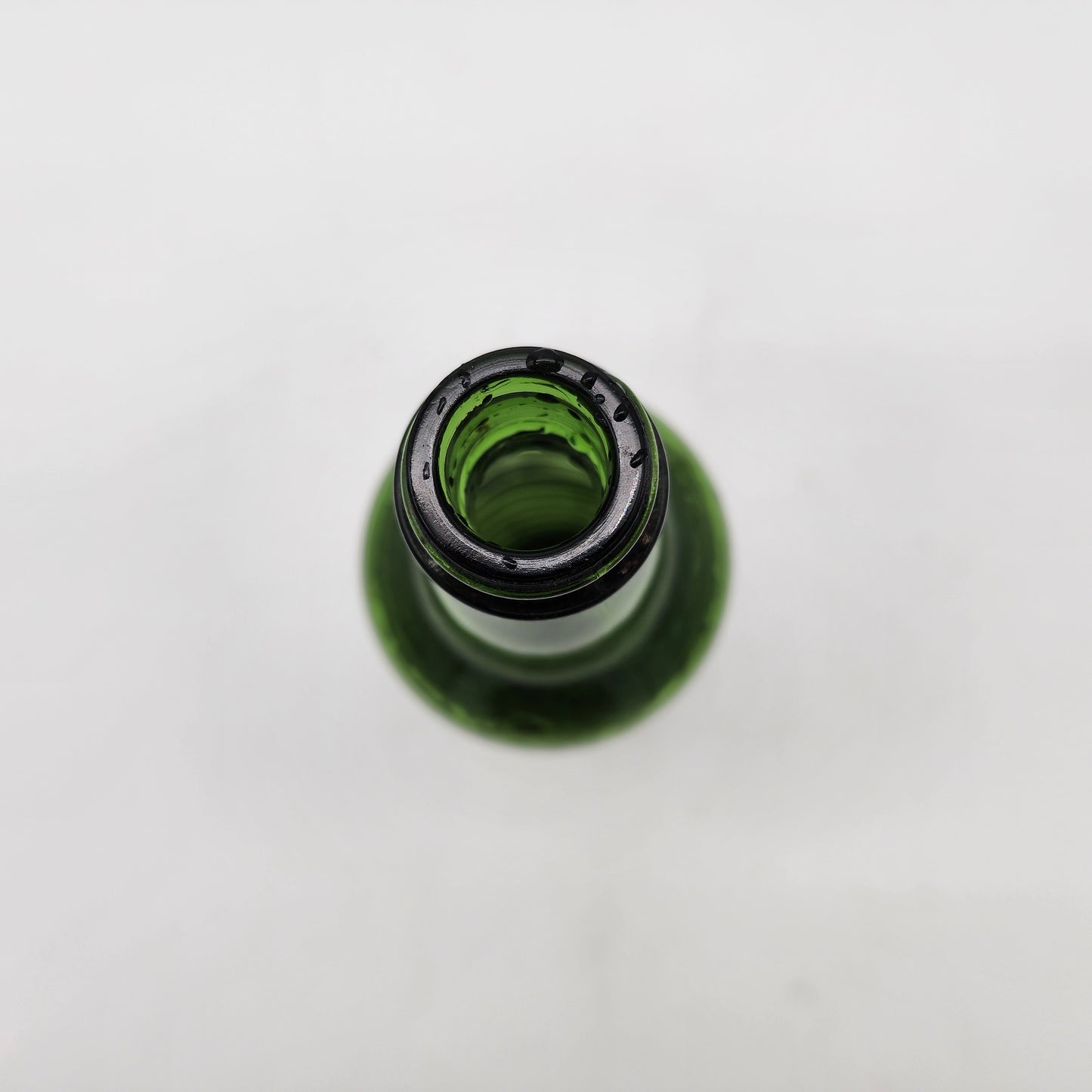 Vintage Green Ribbed Glass Bottle