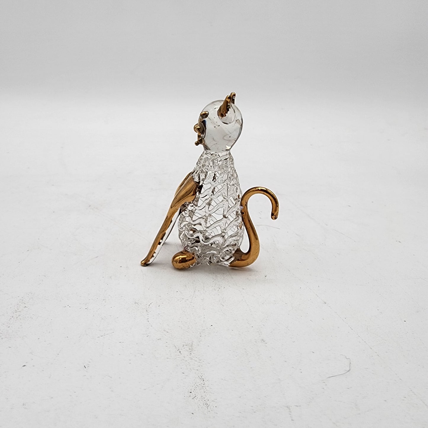 Spun Glass Cat with Gold Accents FREE SHIPPING