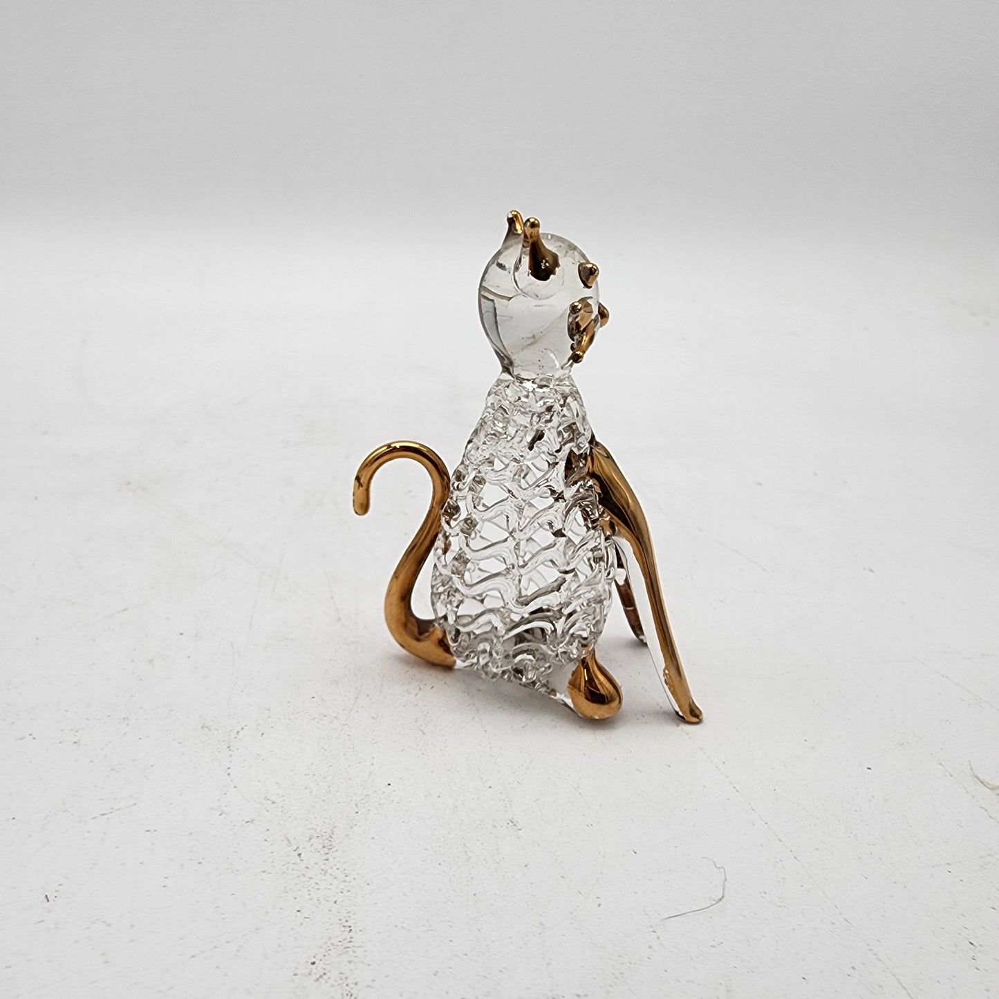 Spun Glass Cat with Gold Accents FREE SHIPPING