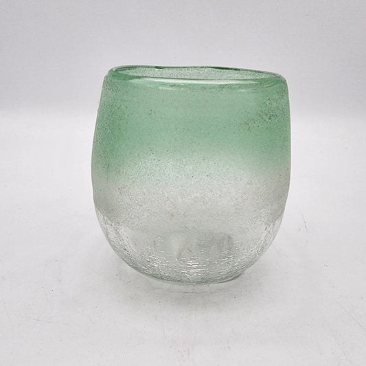 At Home Ty Pennington Green Textured Crackle Glass Vase