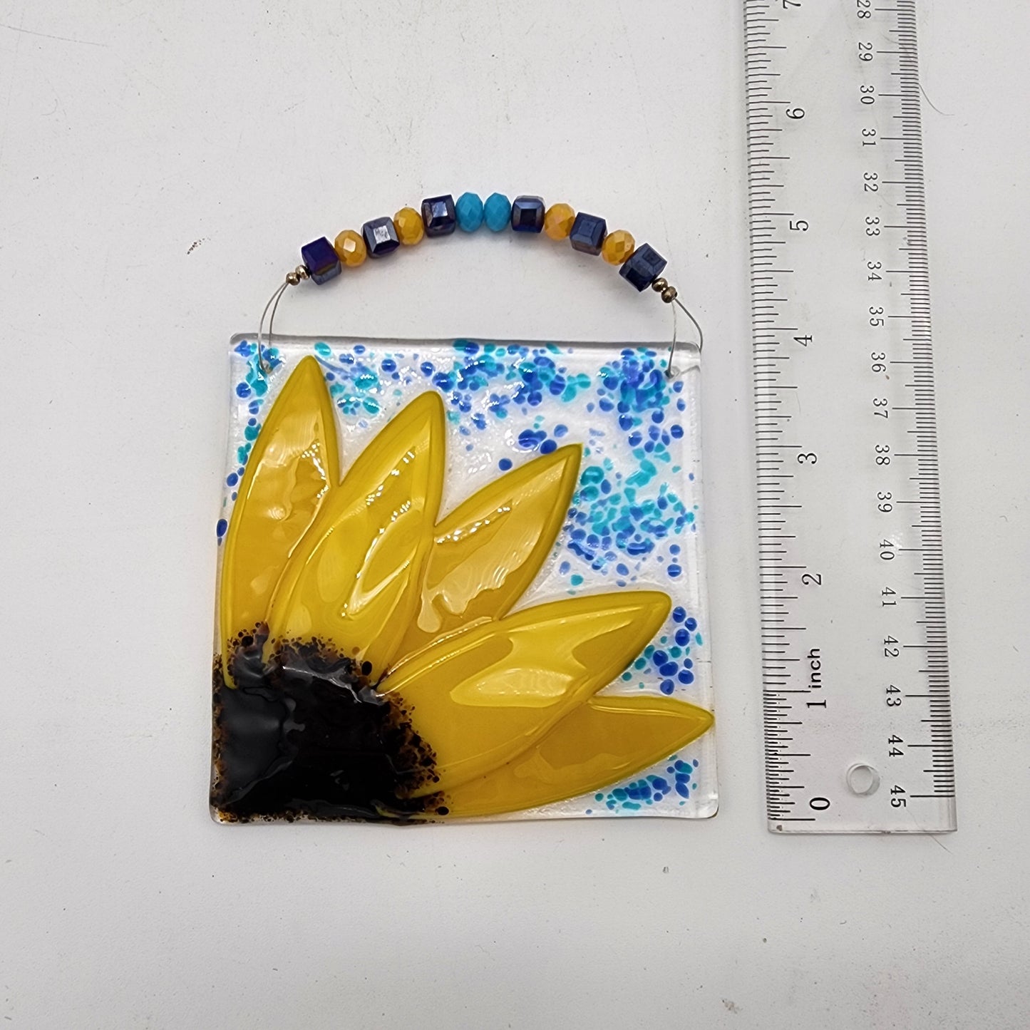 Fused Glass Sunflower Suncatcher