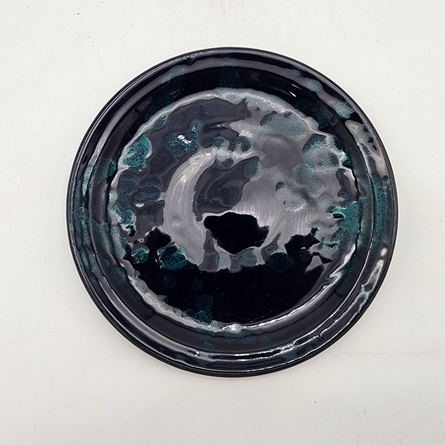 Stunning Blue Drip Art Pottery Dish