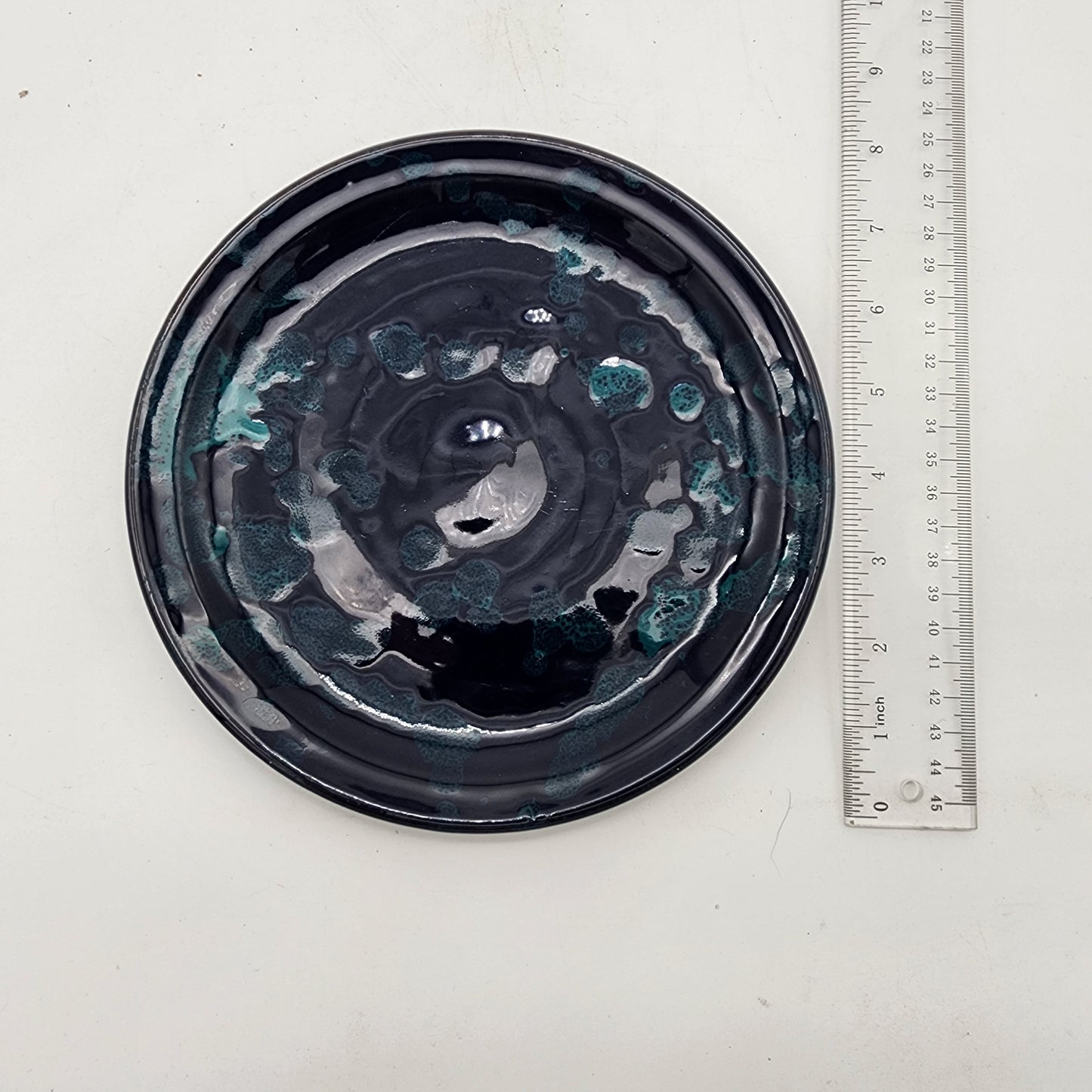 Stunning Blue Drip Art Pottery Dish