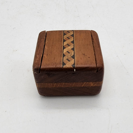 Inlaid Wood Trinket Ring Box