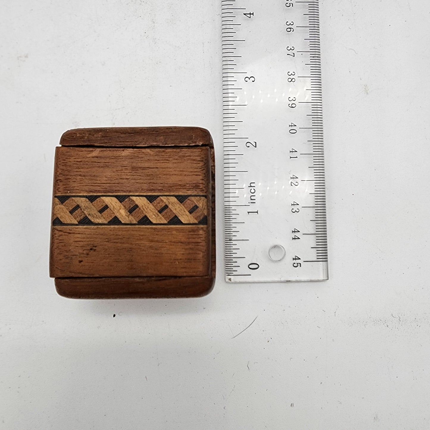 Inlaid Wood Trinket Ring Box