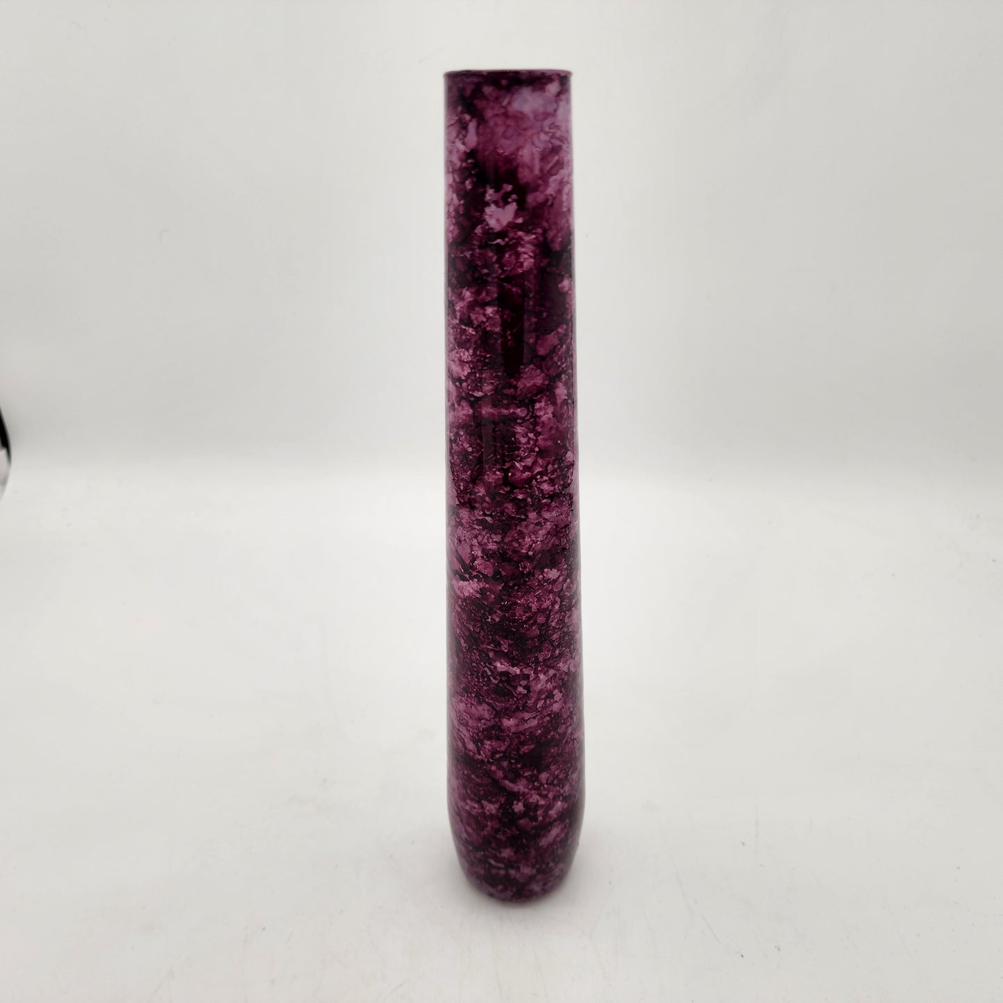 Tall Glass Purple Cylinder Vase