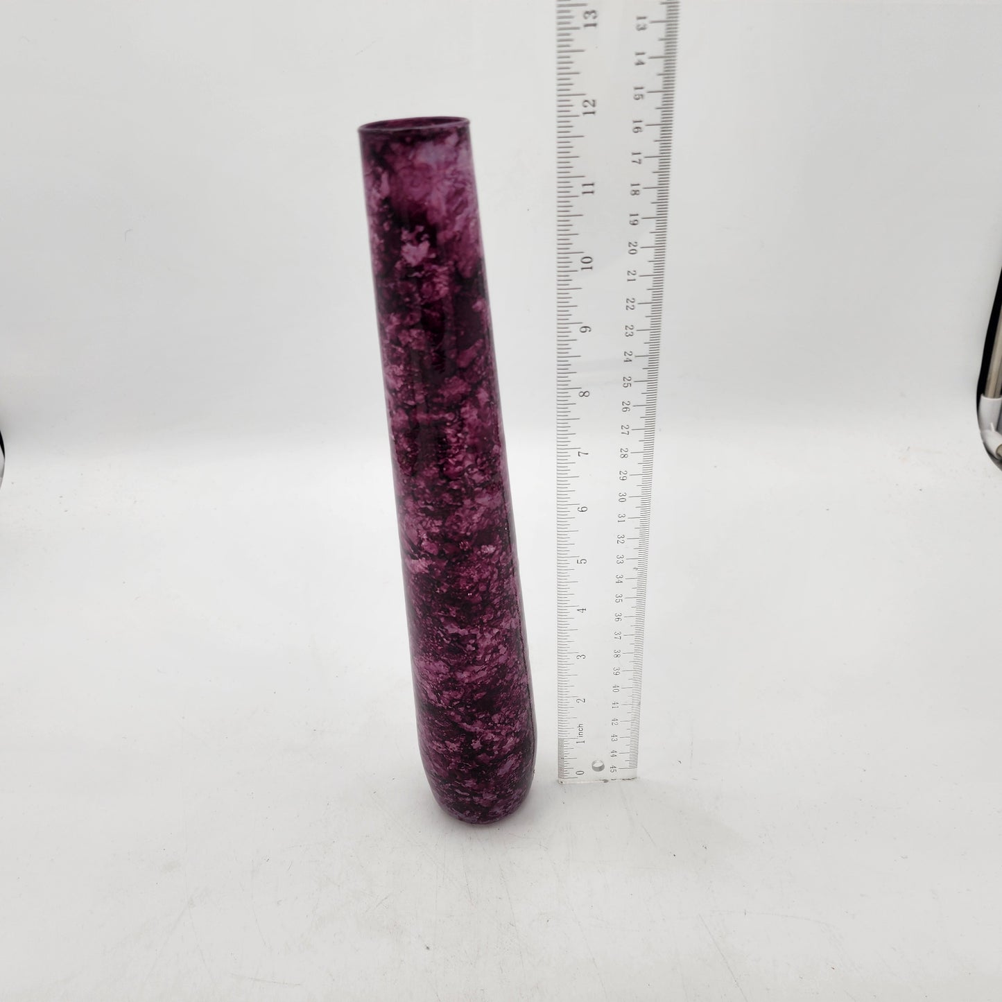 Tall Glass Purple Cylinder Vase