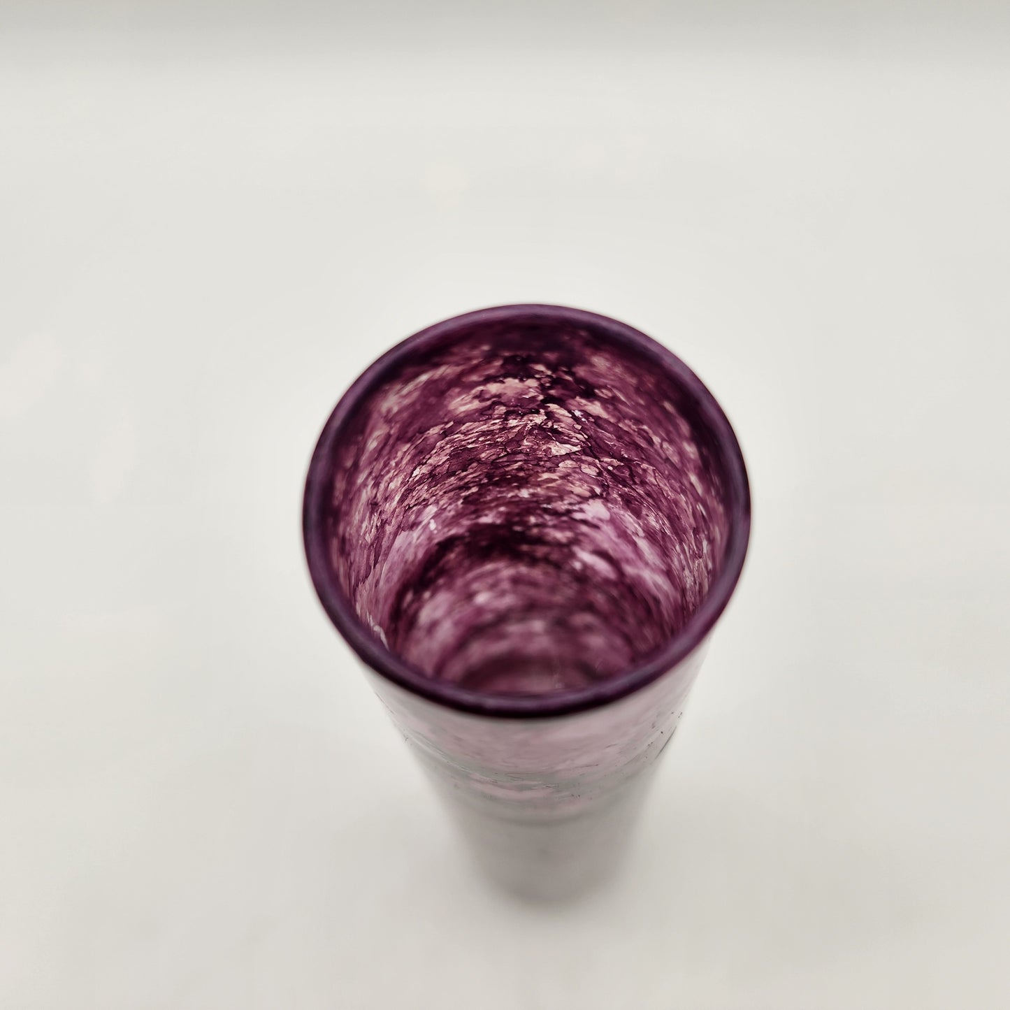 Tall Glass Purple Cylinder Vase