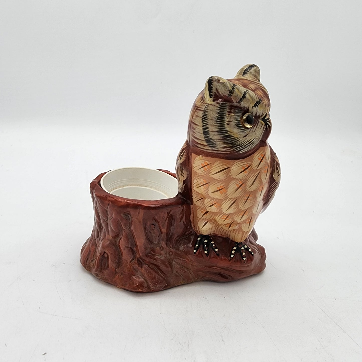 Vintage Holland Floral Inc Hand Painted Owl Planter