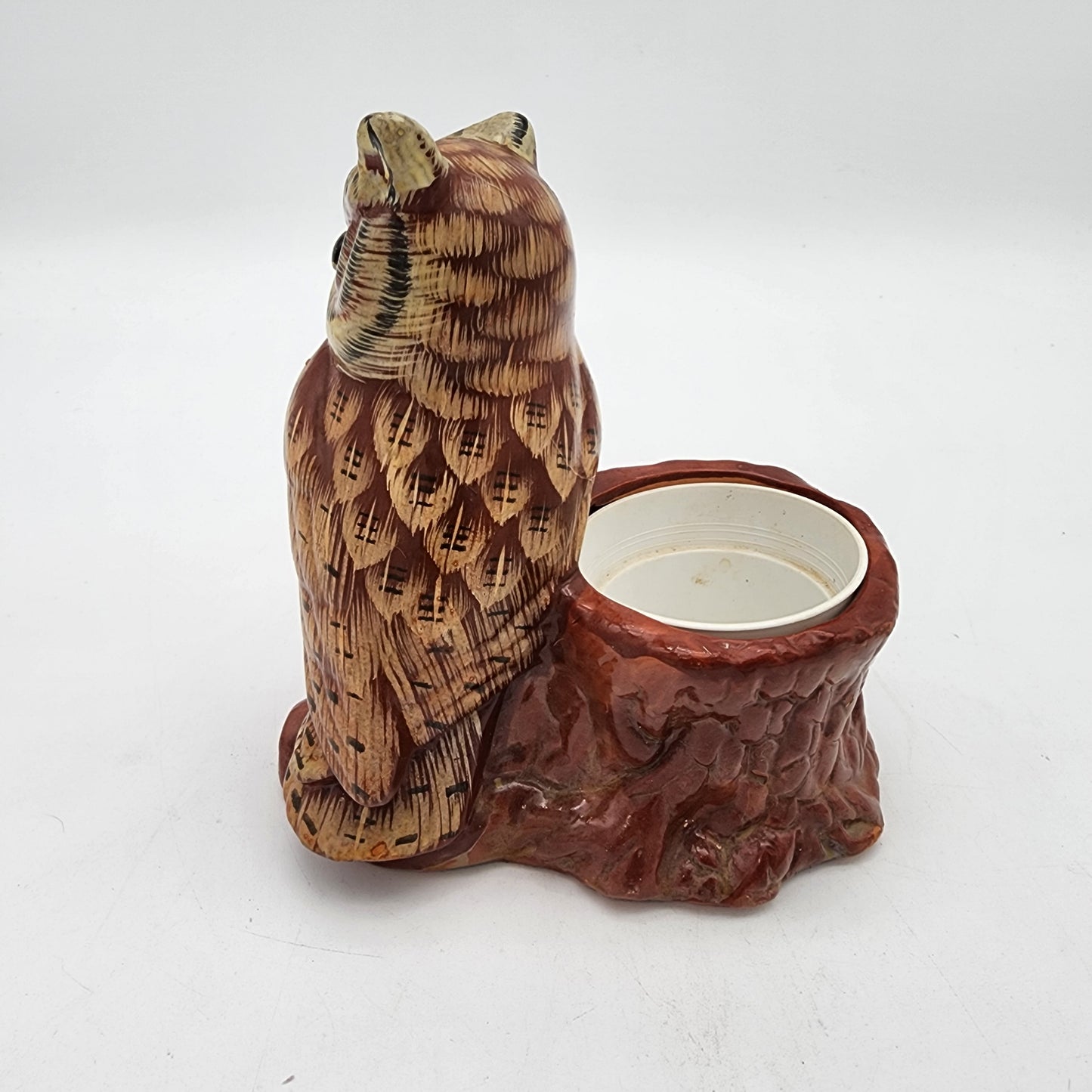 Vintage Holland Floral Inc Hand Painted Owl Planter