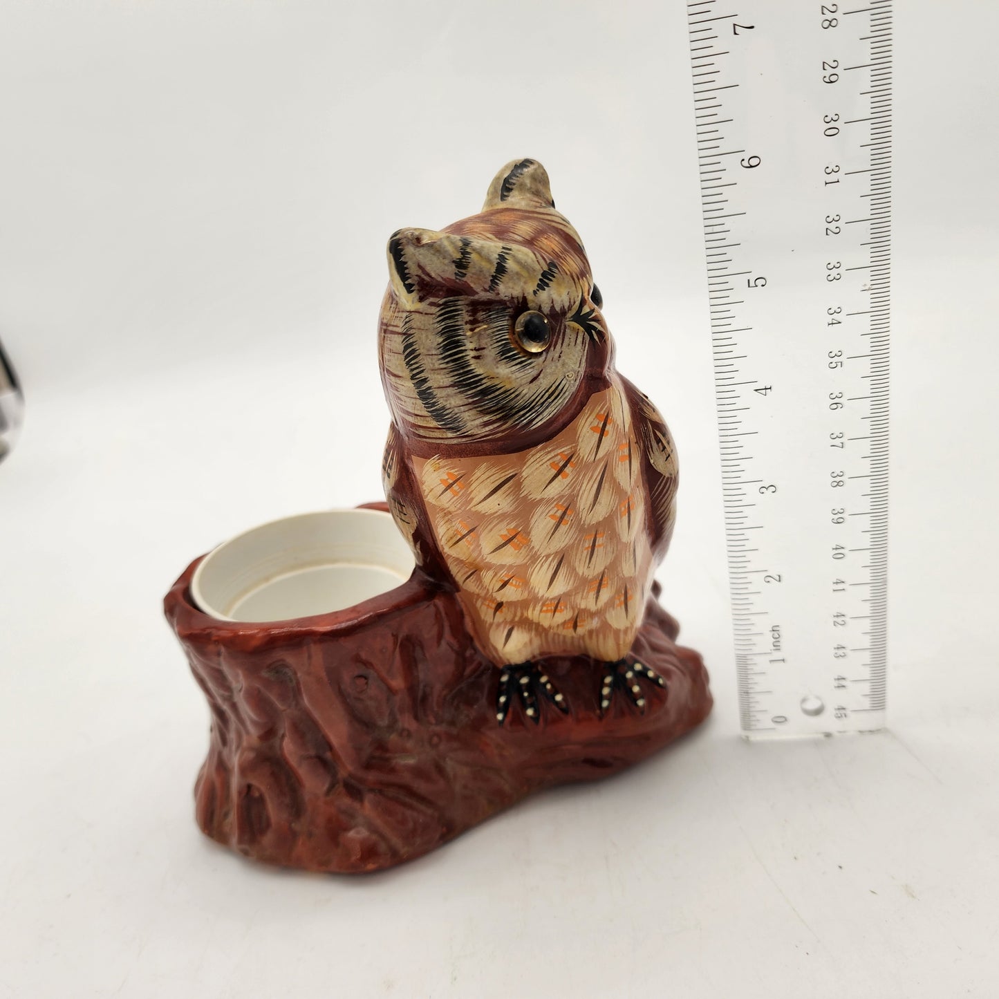 Vintage Holland Floral Inc Hand Painted Owl Planter