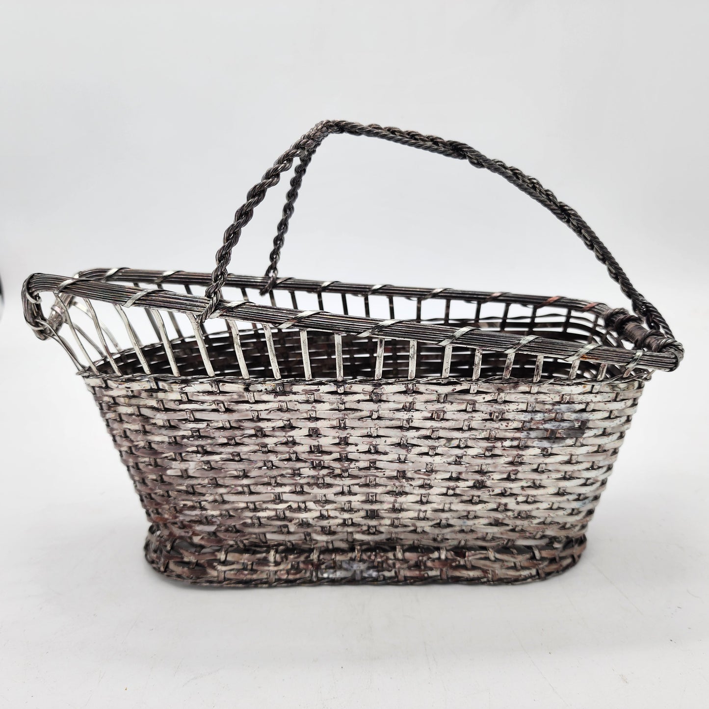 Silver Plated Wire Wine Bottle BasketMade in Japan