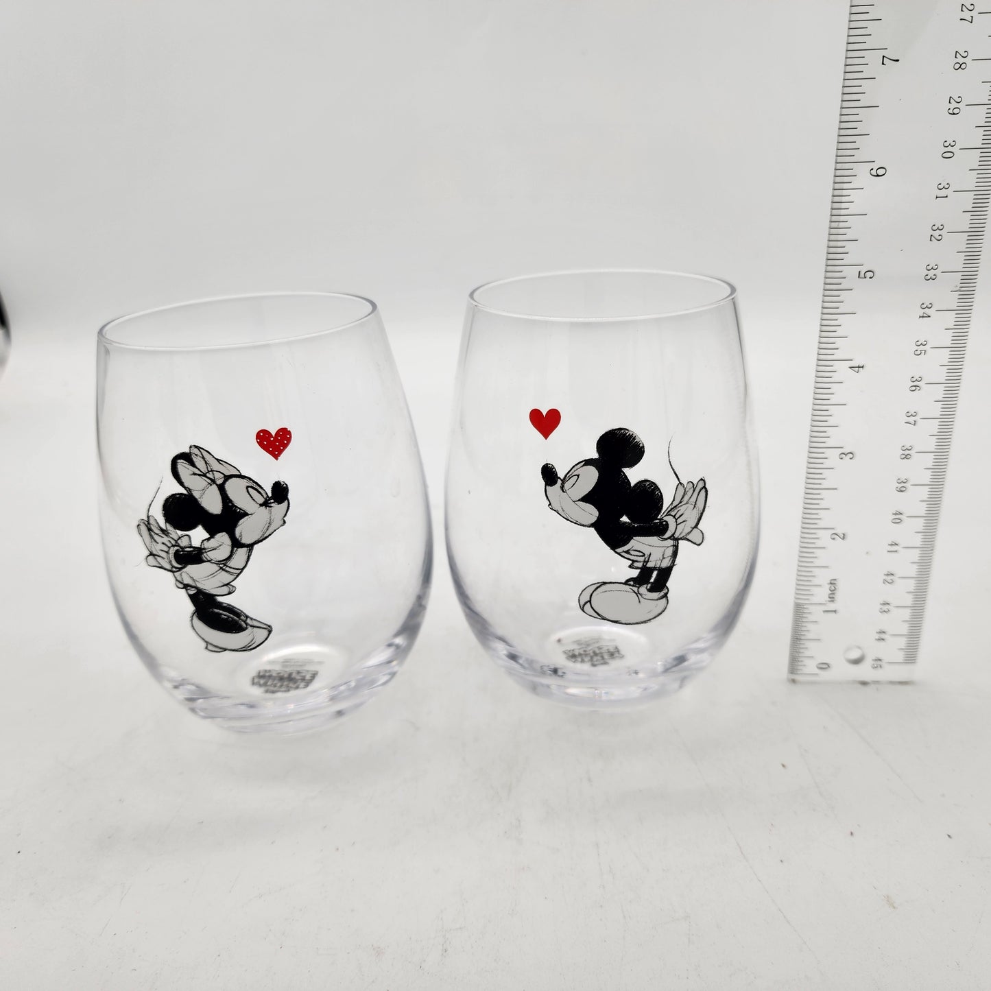 Mickey and Minnie Stemless Wine Glass Set