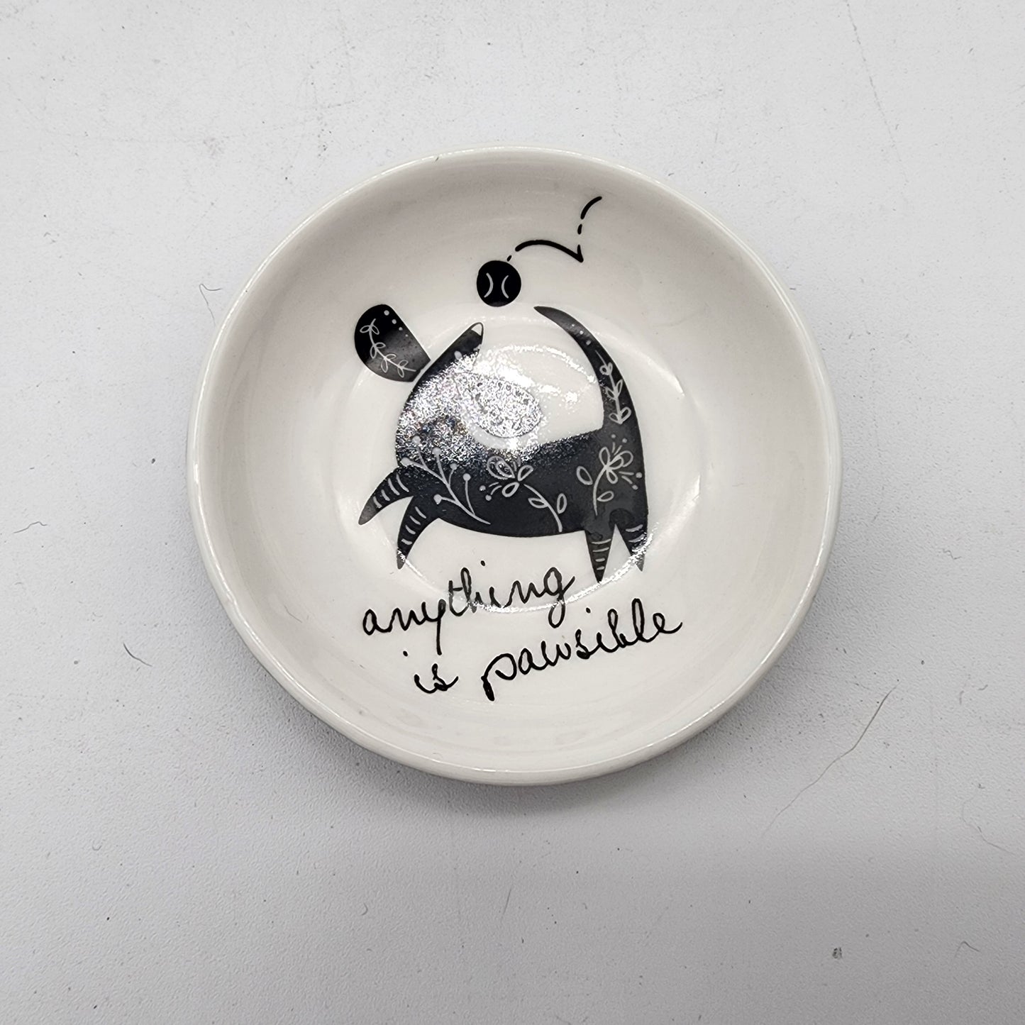 Anything is Pawsible Trinket Dish Ring Bowl