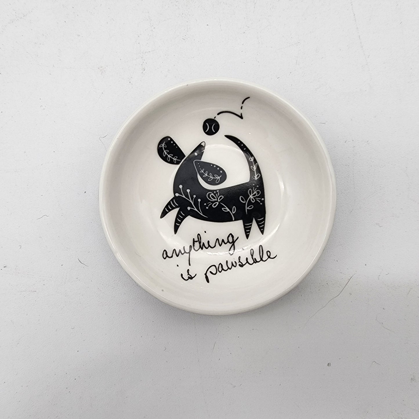 Anything is Pawsible Trinket Dish Ring Bowl