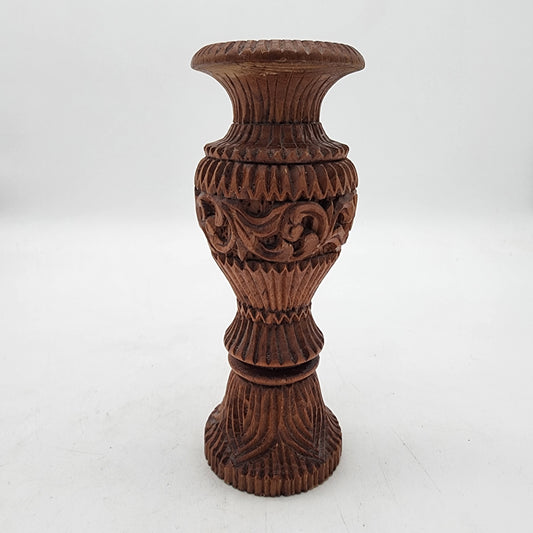 Vintage Wood Hand Craved Vase