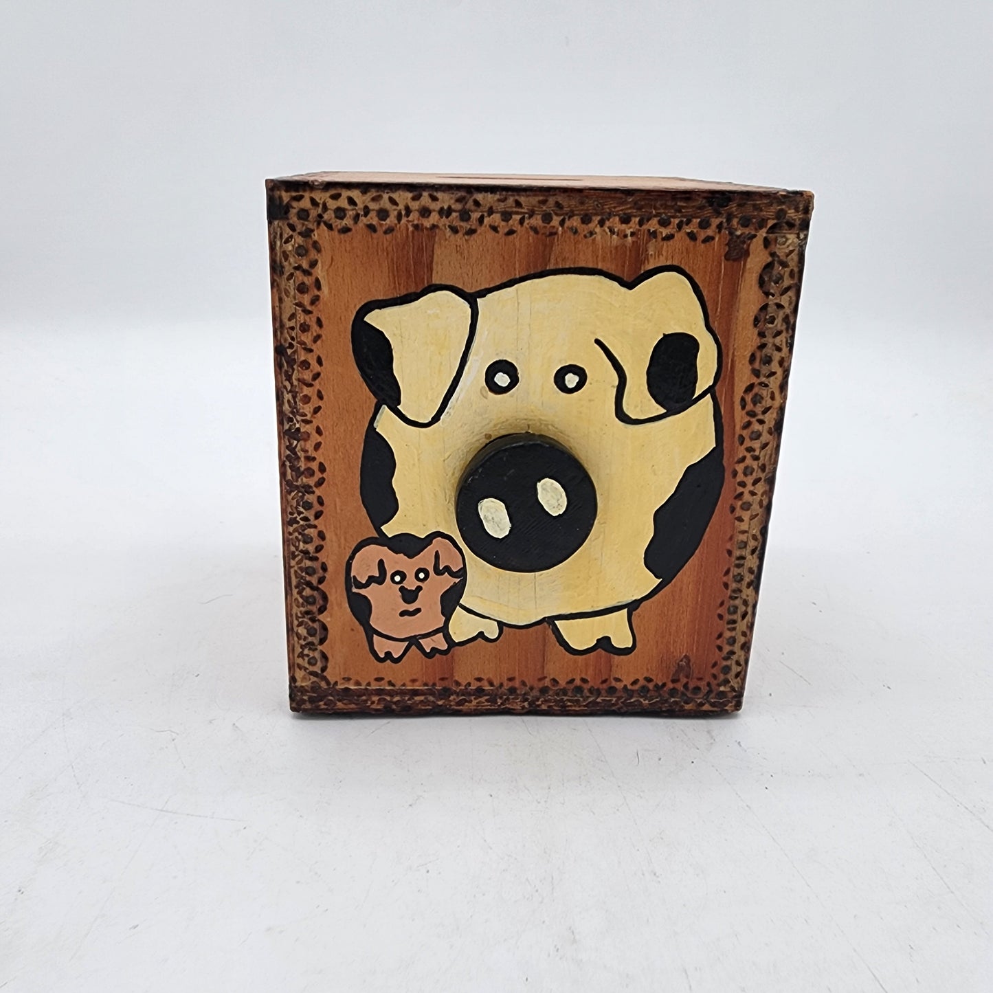 Farm Yard Animal Hand Made Wood Piggy Bank Box