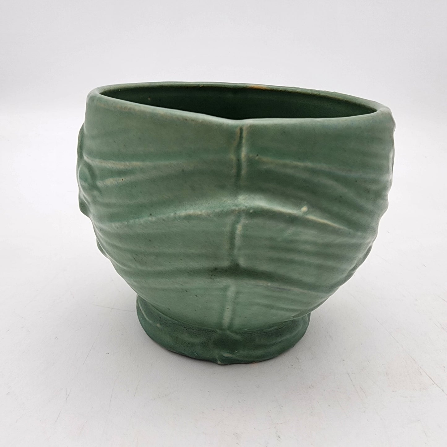 Vintage McCoy Pottery Green Matte Swallows Bird Planter