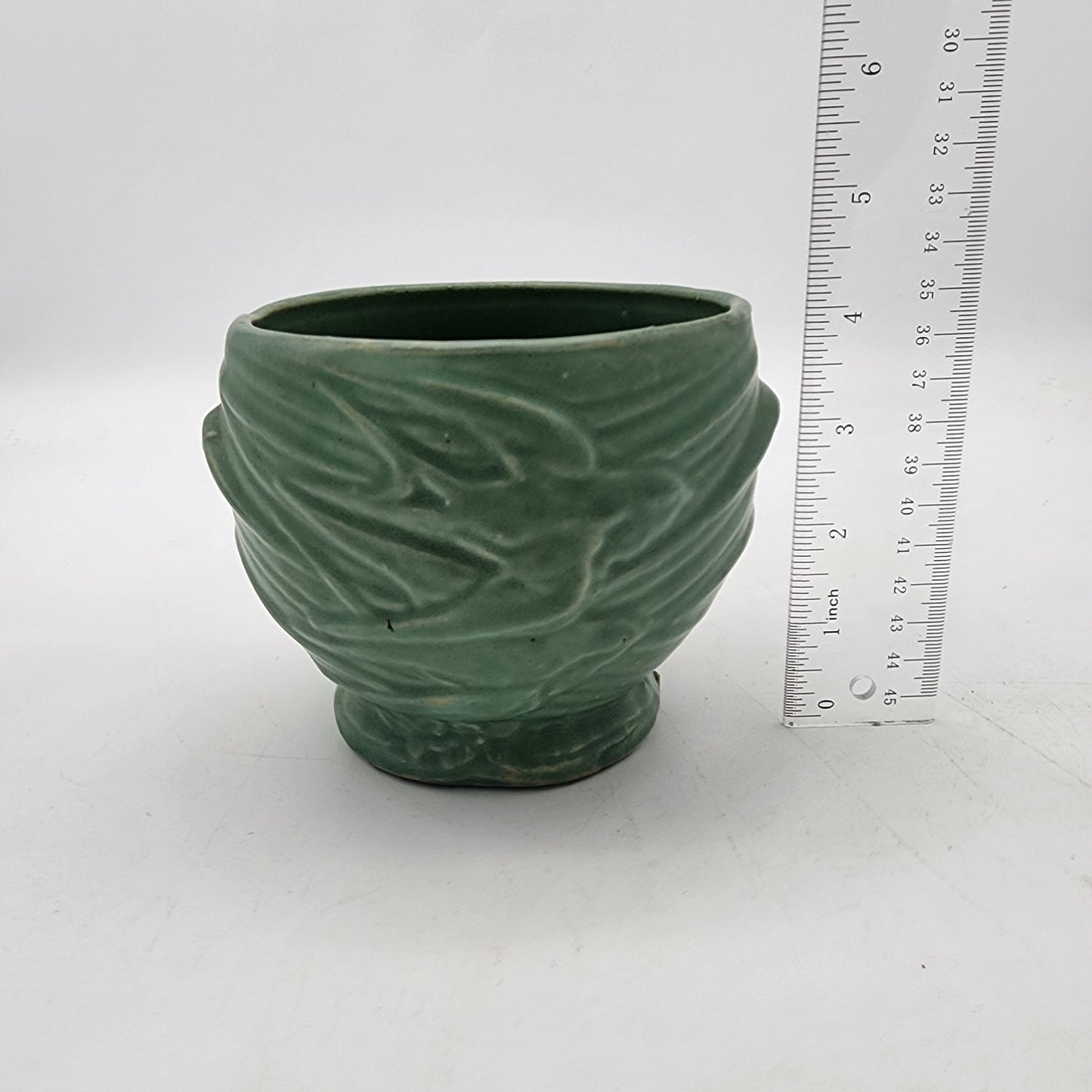 Vintage McCoy Pottery Green Matte Swallows Bird Planter