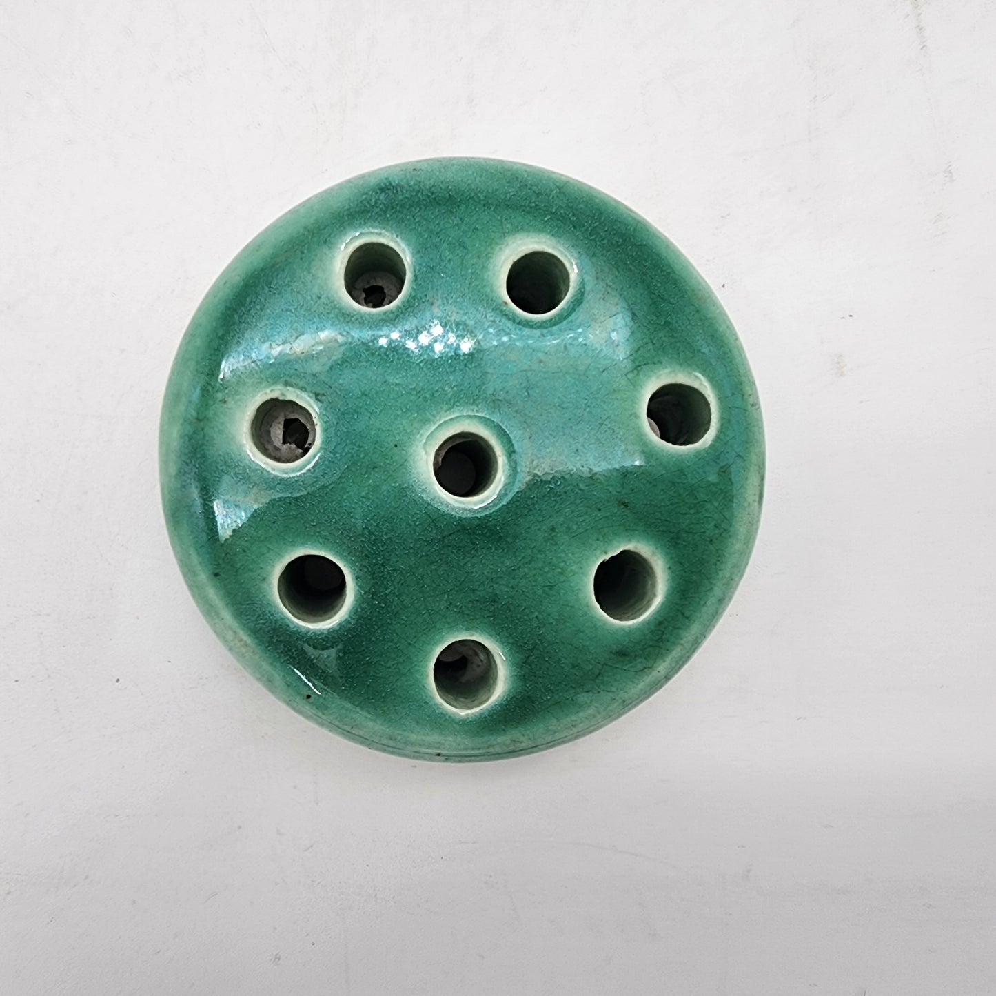 Green Weller Pottery Flower Frog