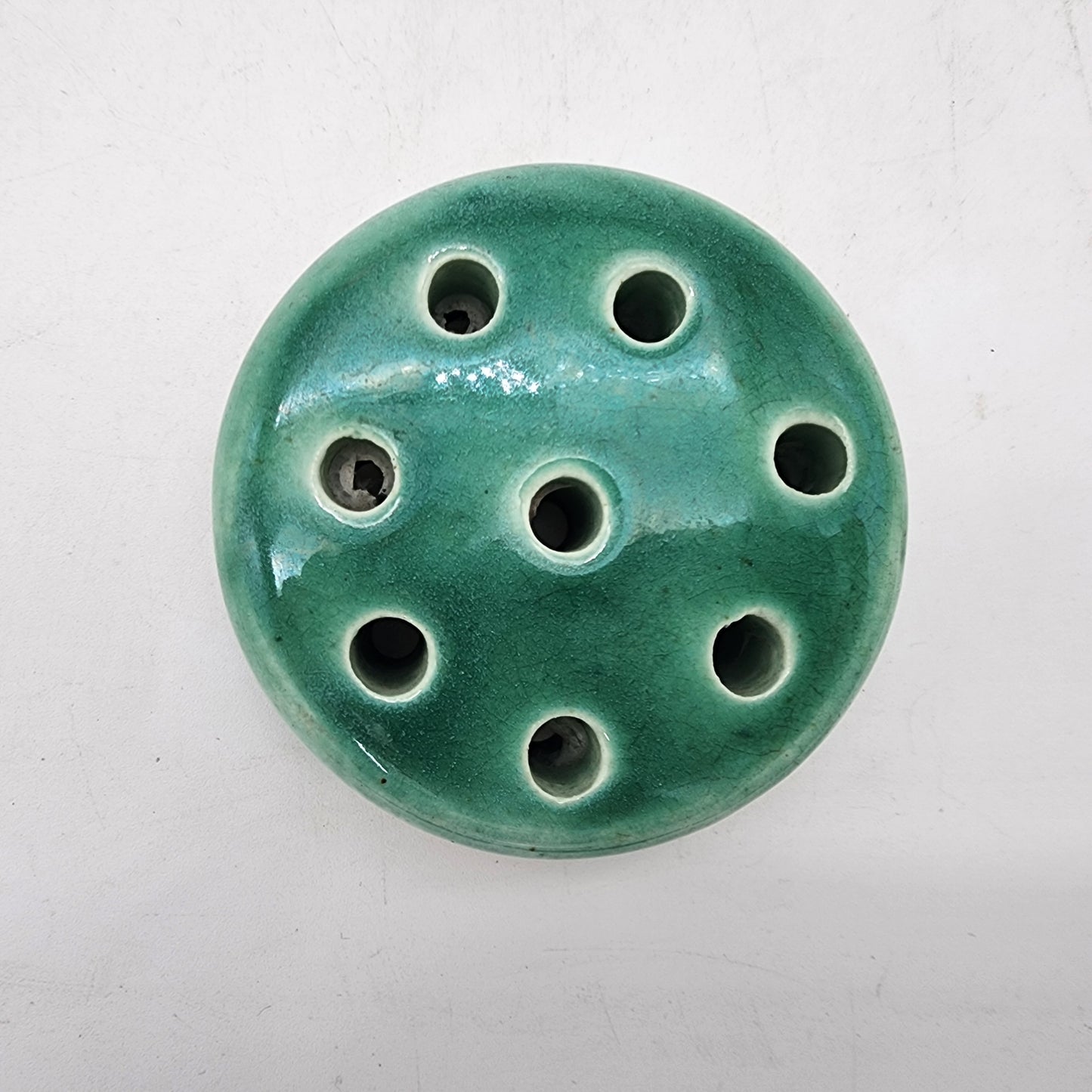 Green Weller Pottery Flower Frog